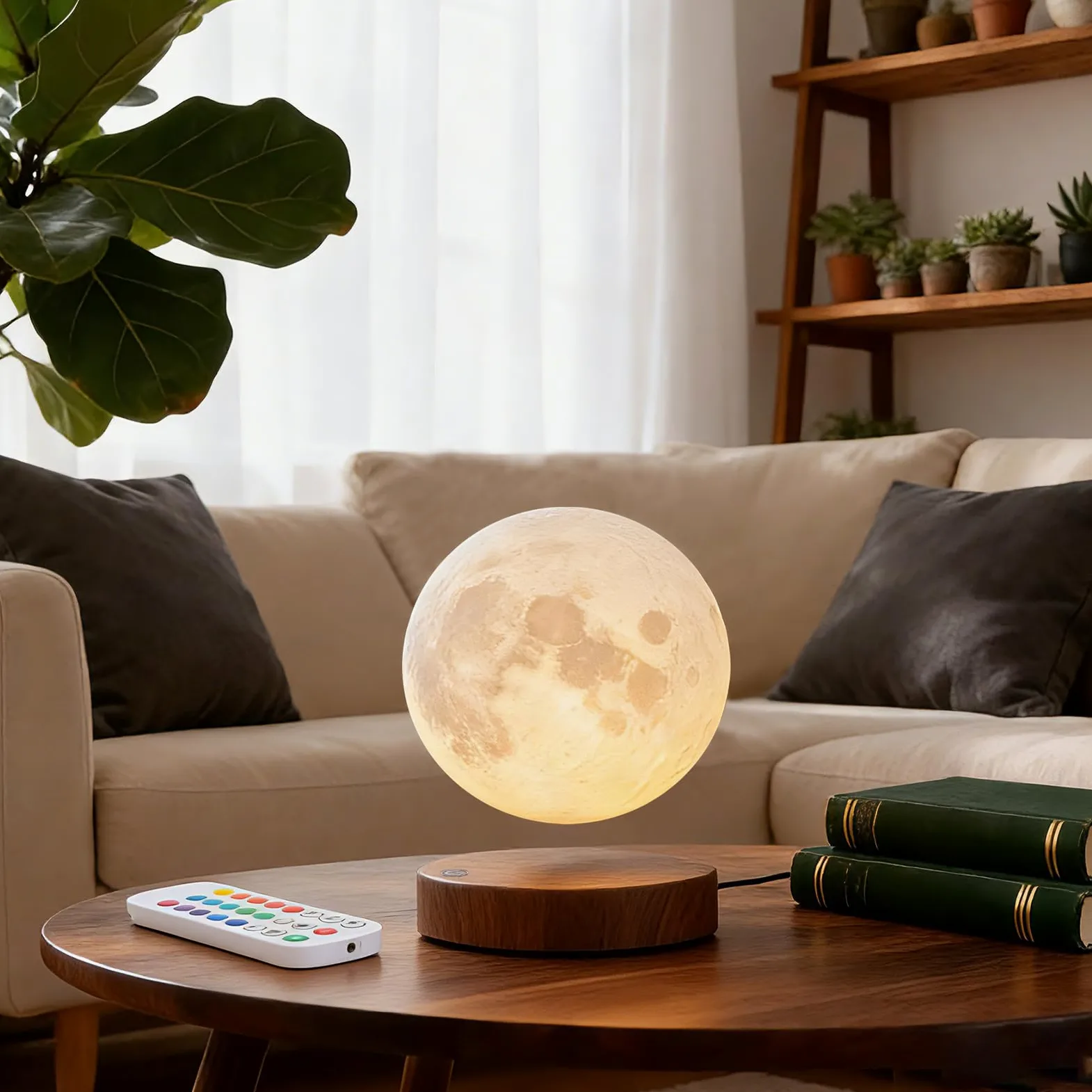 Lampada lunare levitante,Lampada lunare galleggiante 3D LED Magnetico, Regali di Natale per Bambini Lover Friends Office Home Decor-6inch