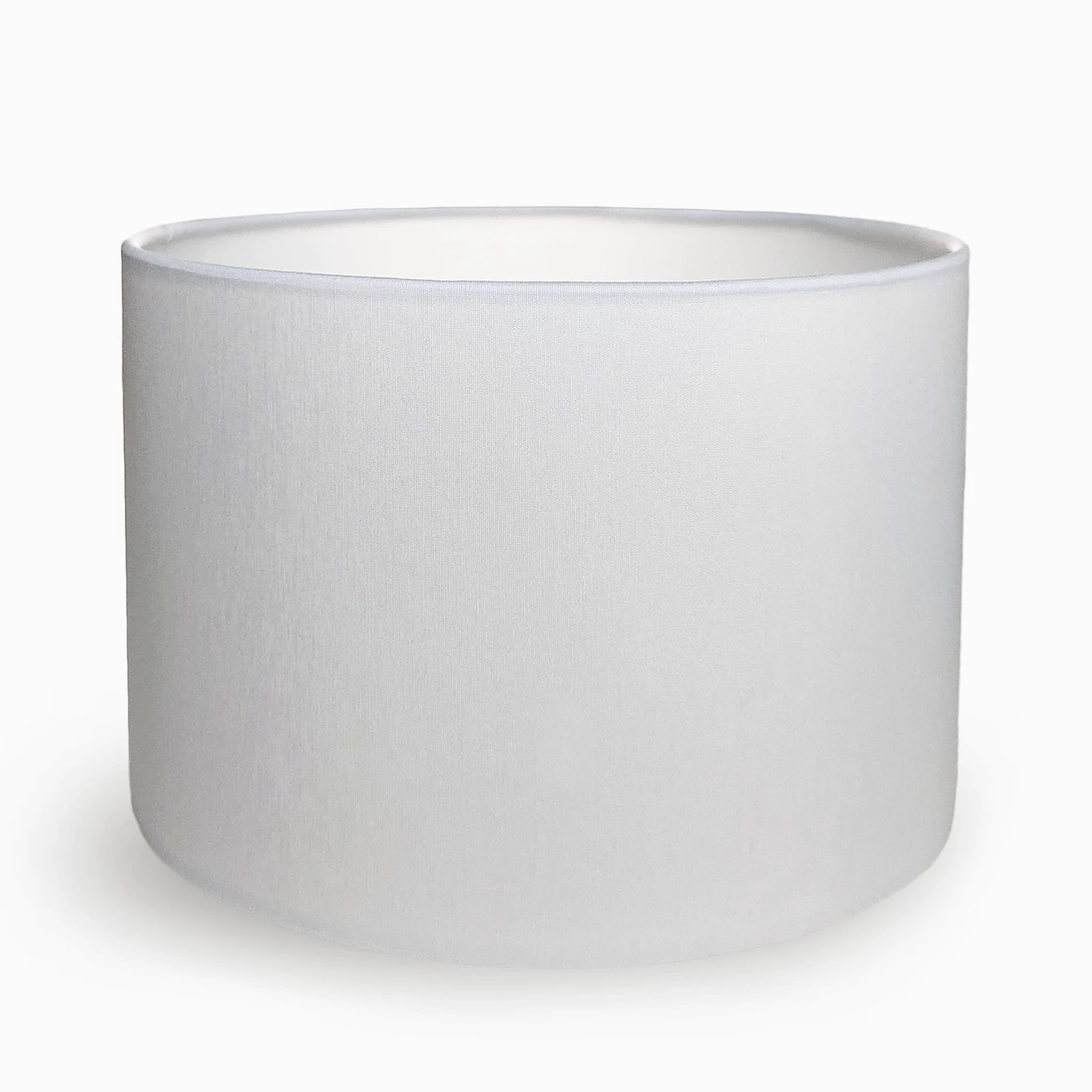 Paralume Moderno Elegante prodotto a Mano in Italia con Cotone di qualità | 8 colori | per Lampada da Tavolo, da Terra, ad Arco e a Sospensione | attacco E14 e E27 (Bianco, Diametro 20cm)