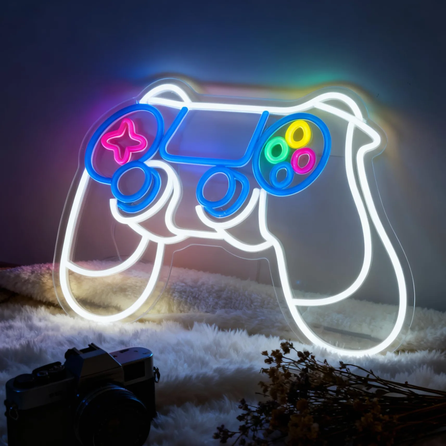 Cartello al neon con controller di gioco, luce al neon decorativa alimentata tramite USB, per sala da gioco, adolescenti, ragazzi, ragazze, camera da letto, soggiorno, tavolo da parete, decorazione a