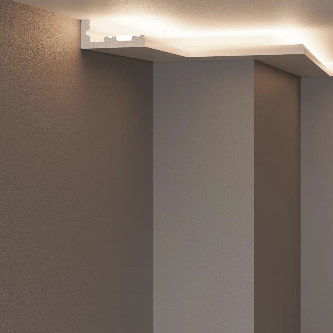 Cornici velette per luce led a soffitto e parete per illuminazione indiretta con le strisce led o faretti per cartongesso - 2 metri (NH1 aggiornata)