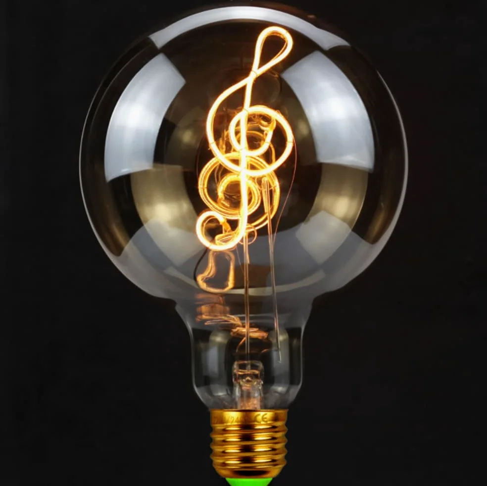 Lampadina Edison LED, Lampadina Decorativa del Fuoco del LED Lampadina Decorativa del Filamento della Lampadina del Globo E27 220-240V 4W (Phonogram)