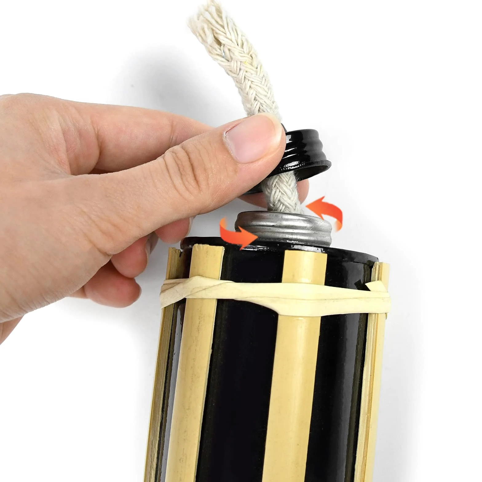 UISEBRT Set da 24 Fiaccole per Giardino, Torce da Giardino per Esterni, Fiaccola ad Olio in bambù con Stoppino, Torce a Olio Decorative, Accensione ad Olio, Altezza: 90 cm