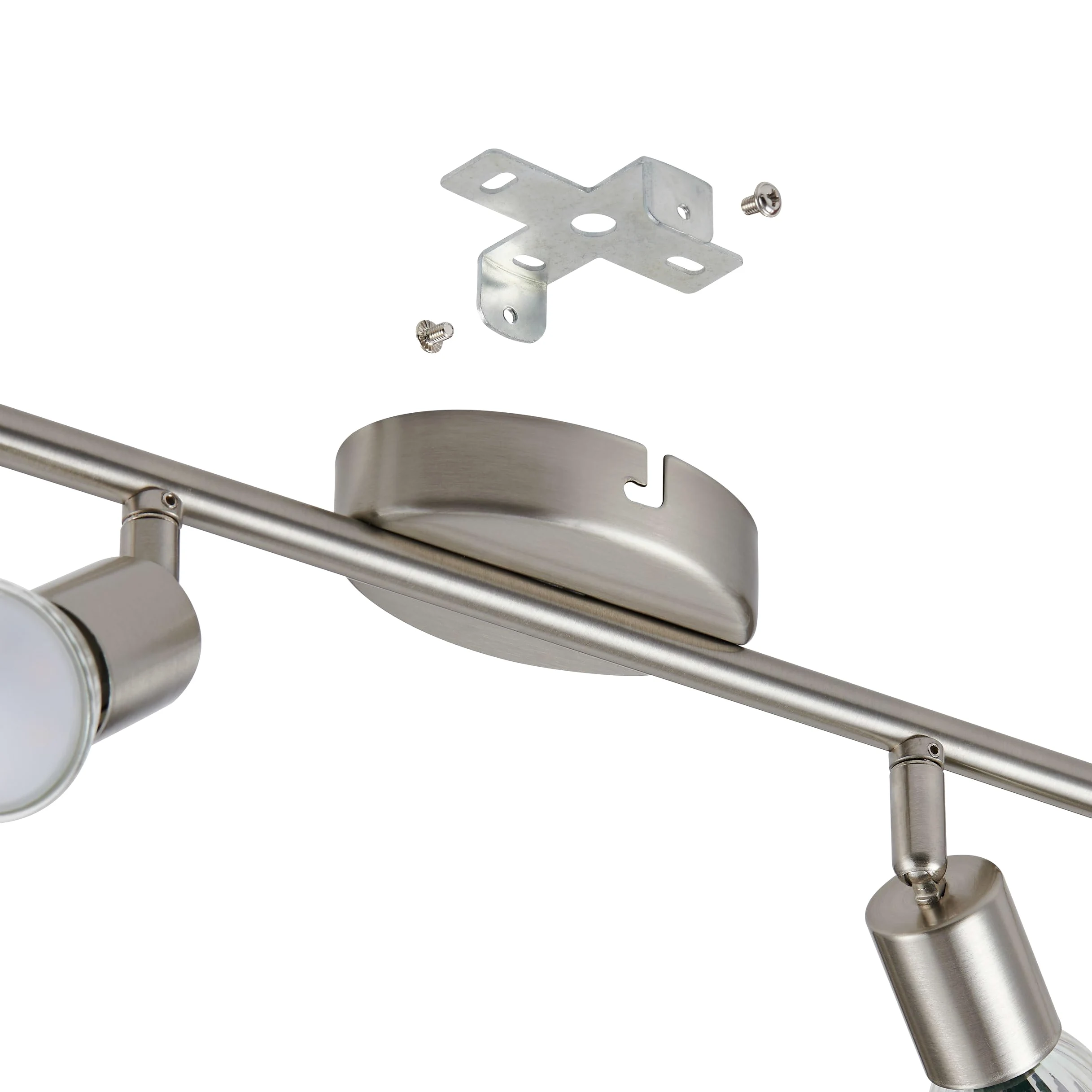 Eglo LED Plafoniera Buzz-LED, lampada da soffitto 4 fiamme, faretti | da soffitto in metallo nichel opaco, lampada per soggiorno, cucina, spot con lampadine GU10, luce calda, L 68,5 cm