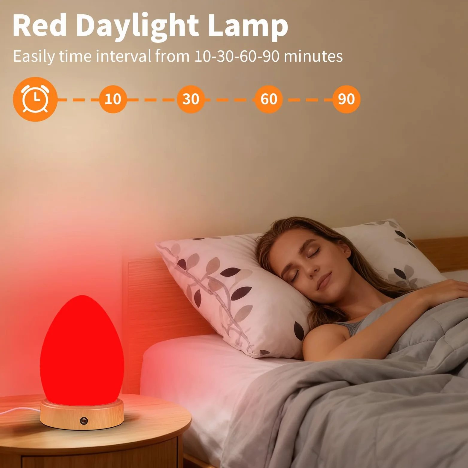 Lampada per terapia a luce rossa da 670 nm per sonno e relax, lampada solare da 10000 Lux con telecomando, doppia funzione di aiuto per il sonno e lampada solare, luce notturna a 4 colori per
