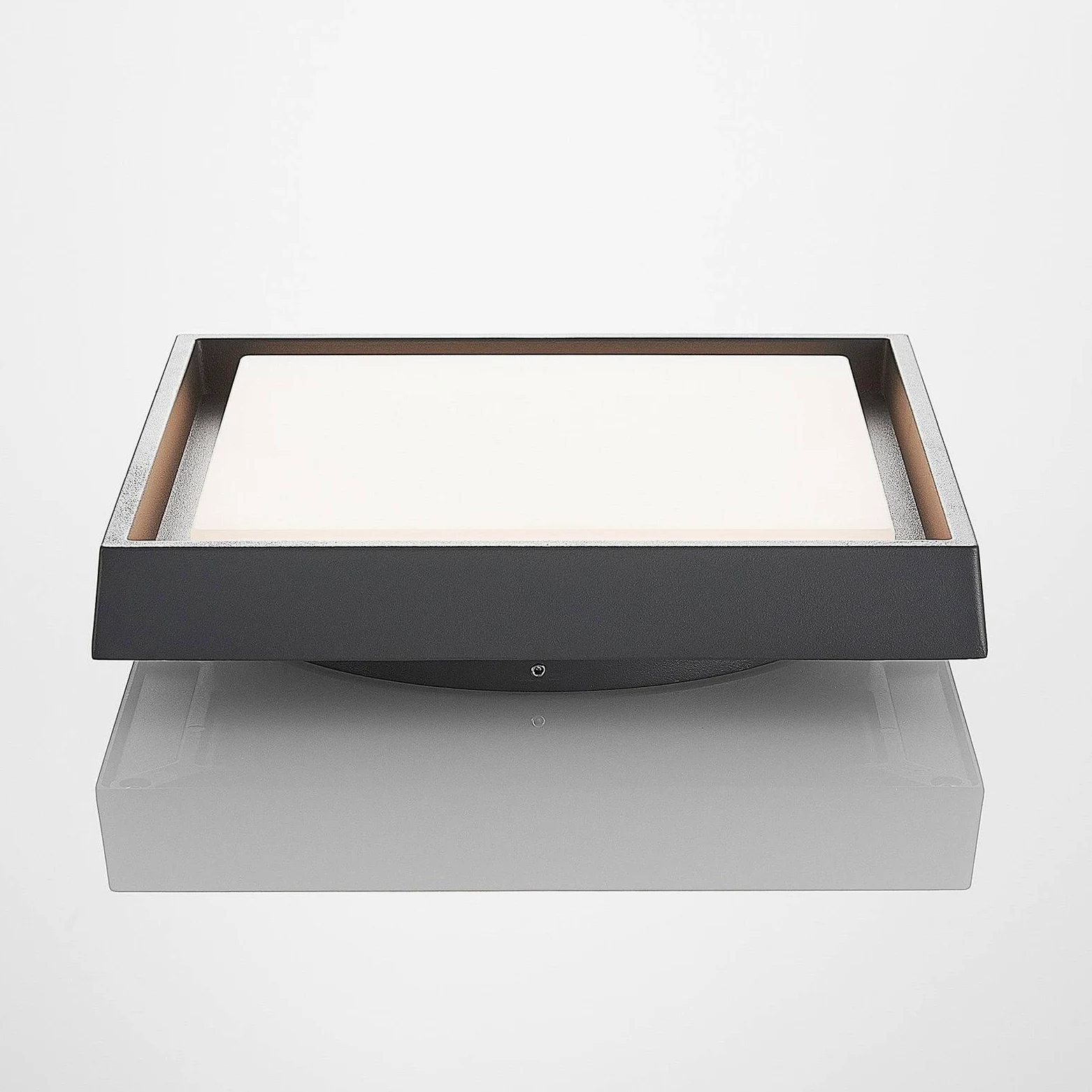 Lucande Plafoniere LED (Moderno) colore Grigio, in Alluminio lampadina inclusa lampada da esterni per giardino terrazzo balcone e casa plafoniera