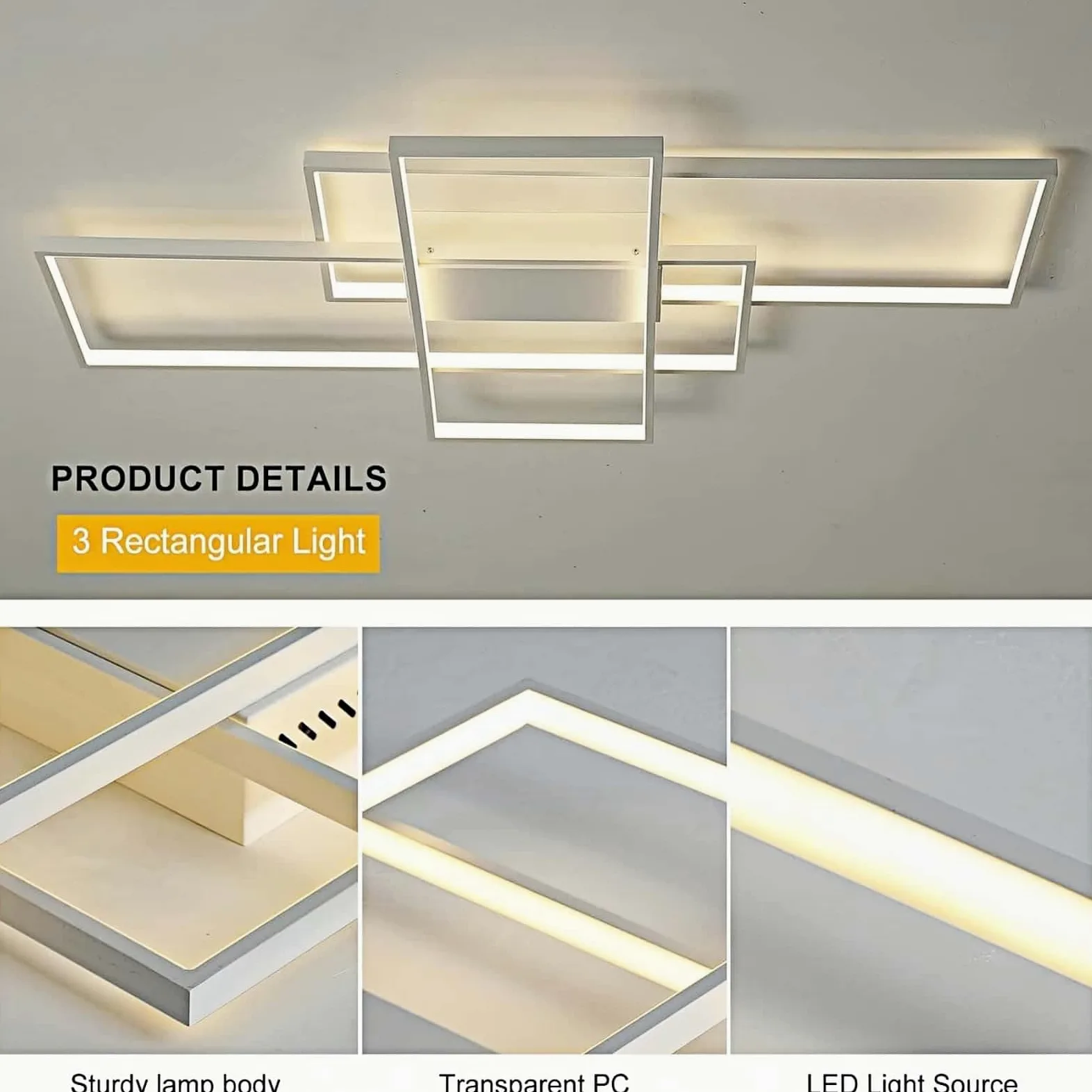 Plafoniera LED Soffitto Moderna Dimmerabile, Lampada da Salotto e Camera da Letto, Luce da Soffitto LED per Cucina, Ufficio e Soggiorno Decorativo