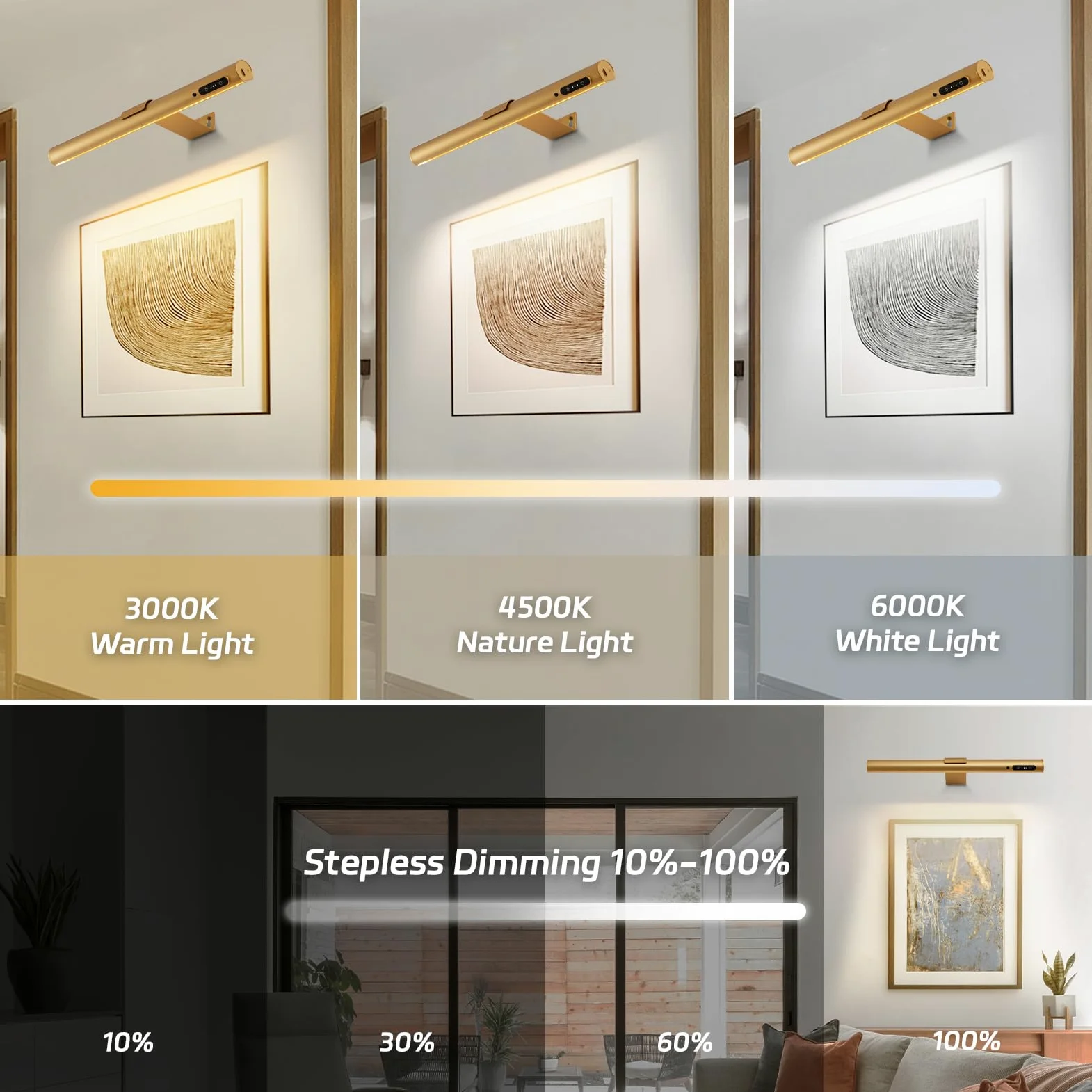 Lampada da parete senza fili,Luci da esposizione led con telecomando,applique da parete con 3 modalità di illuminazione,lampade per quadri con timer,per quadro,affresco e freccette,statue