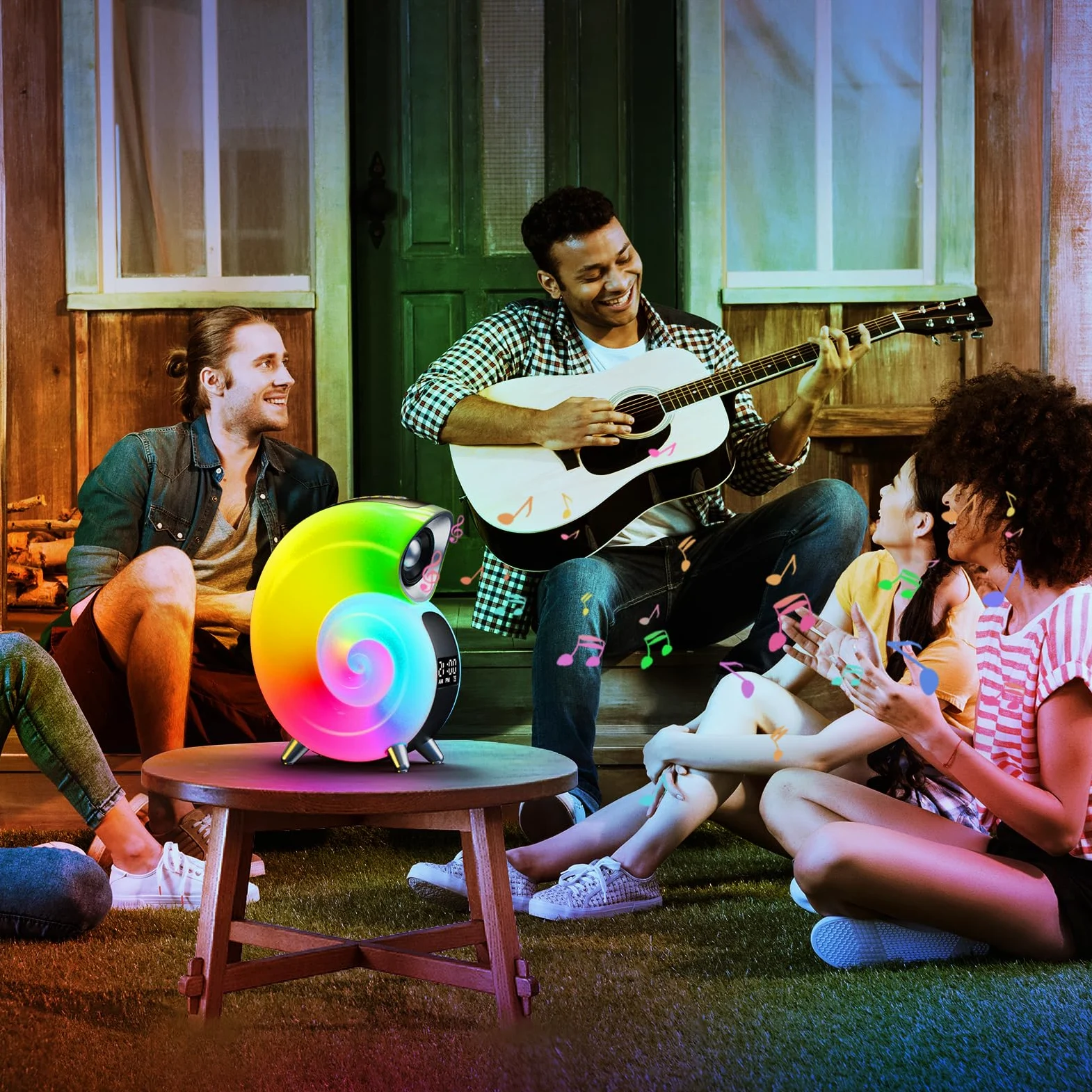 Euakee Wake Up Light, Sveglia Luce LED Intelligente, Lampada da tavolo intelligente, Intelligente Lampada da Comodino con Bluetooth Musica 16 Milioni di Colori Per Adulti & Bambini (Blu)