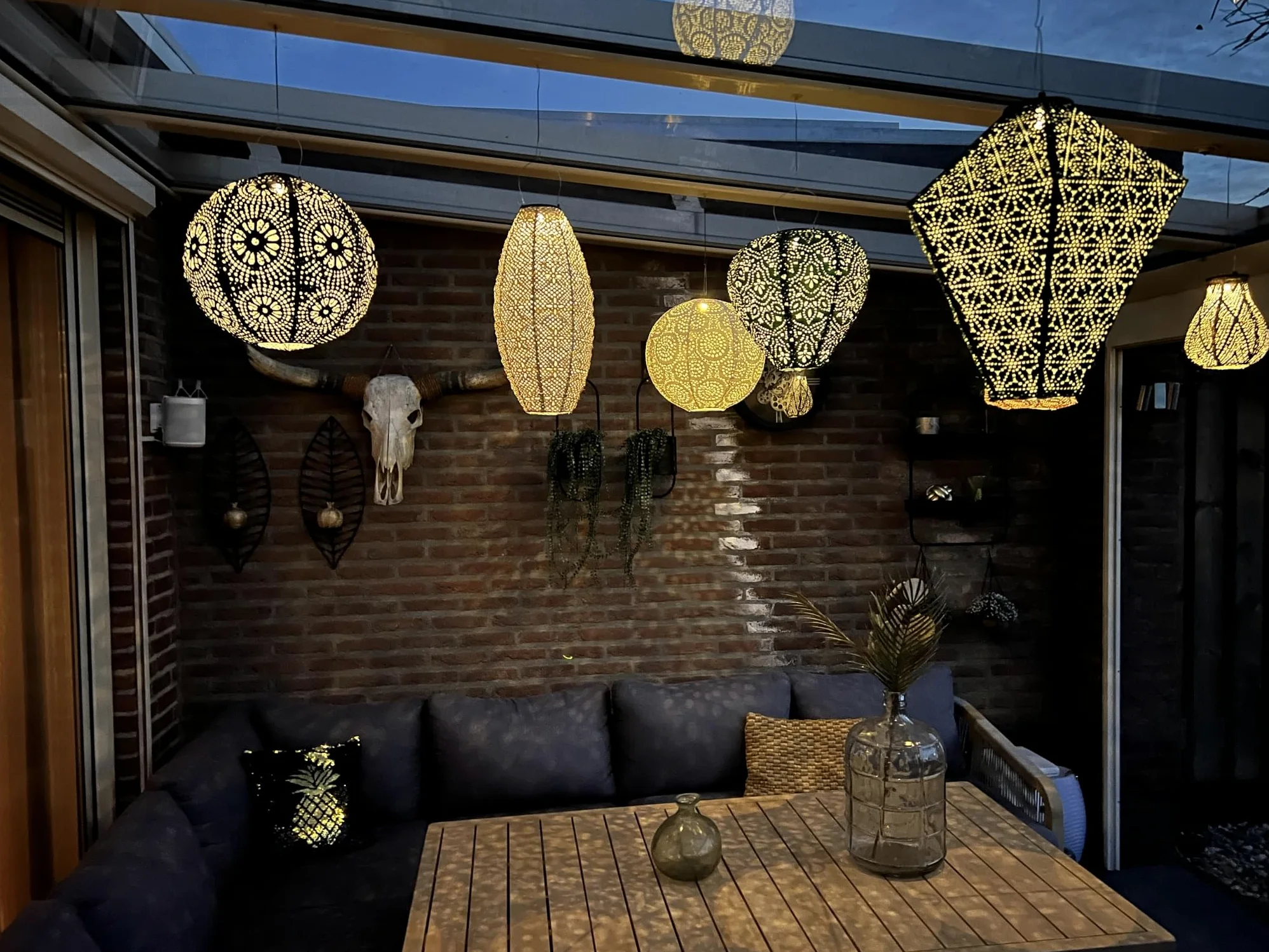 7 x Lanterne solari da giardino con motivo – Lampioni set illuminazione da esterno – Lanterna marocchina orientale - LED solari giardino, terrazzo e balcone – Illuminazione decorativa