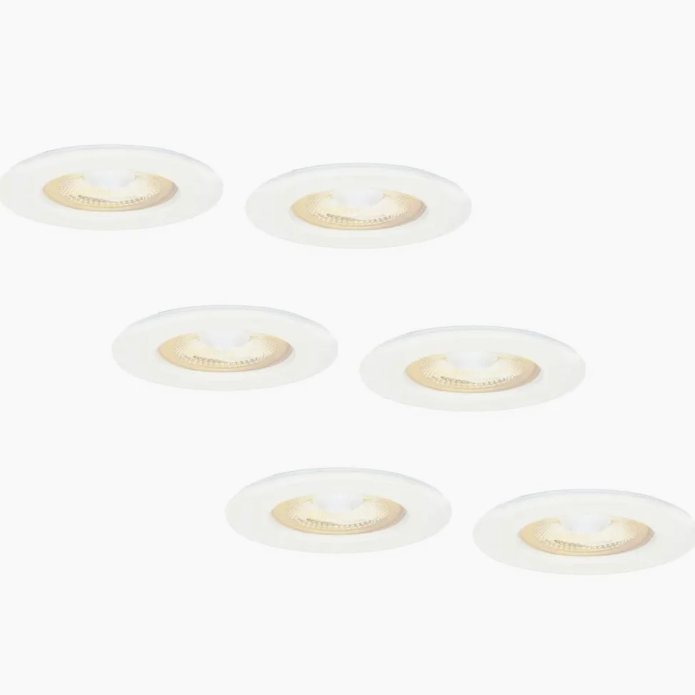 HOFTRONIC 6 faretti LED dimmerabili Nola - Bianco - 5 Watt - 2700K Luce calda - IP65 per interni ed esterni