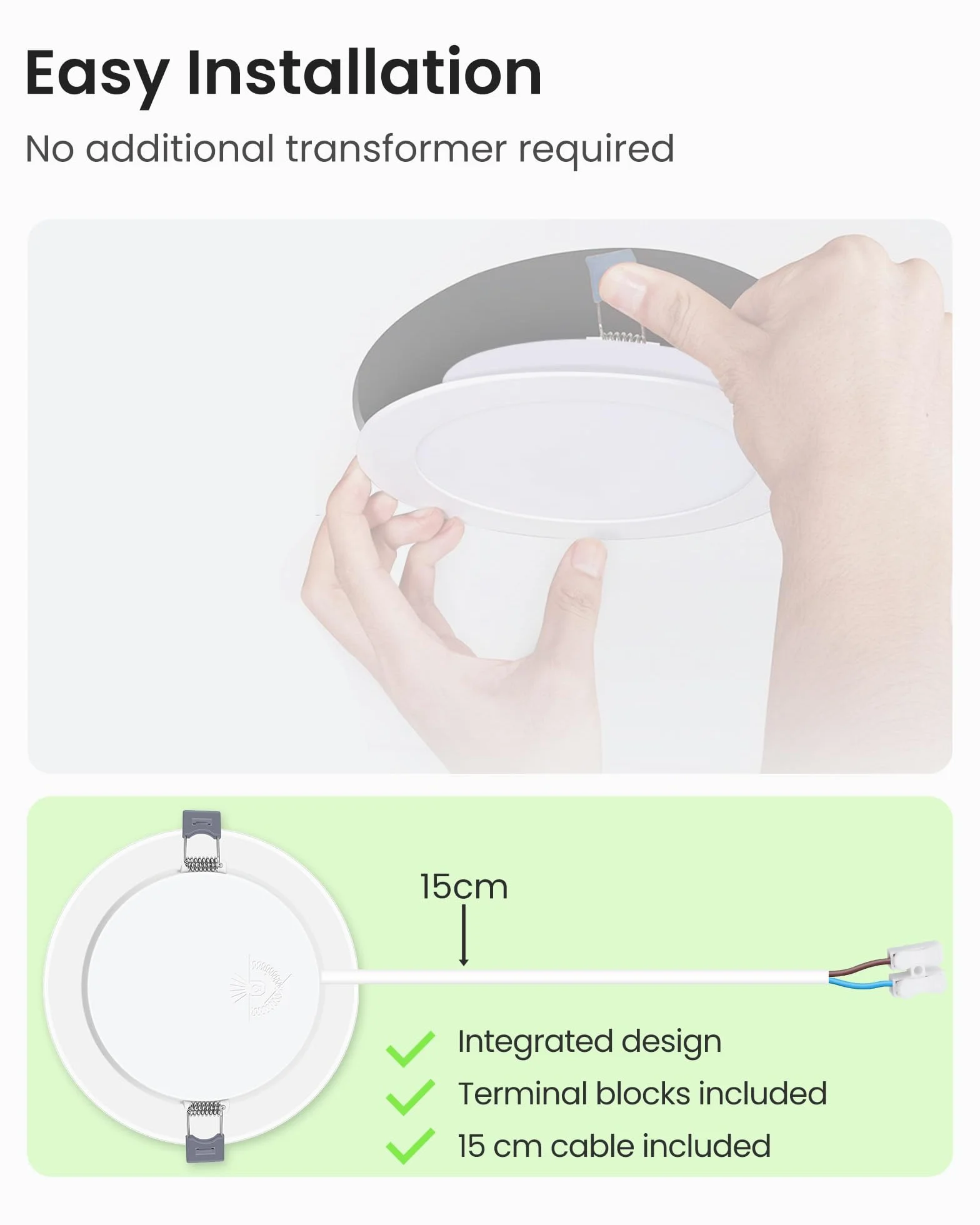 ALUSSO Faretti LED da Incasso per Cartongesso, 15W 230V Bianco Caldo 3000K Bianco Neutro 4000K Freddo 6500K Regolabili IP44 ultrasottili 26mm Rotondi Bianco Luci da Incasso per Bagno Cucina, Set di 6