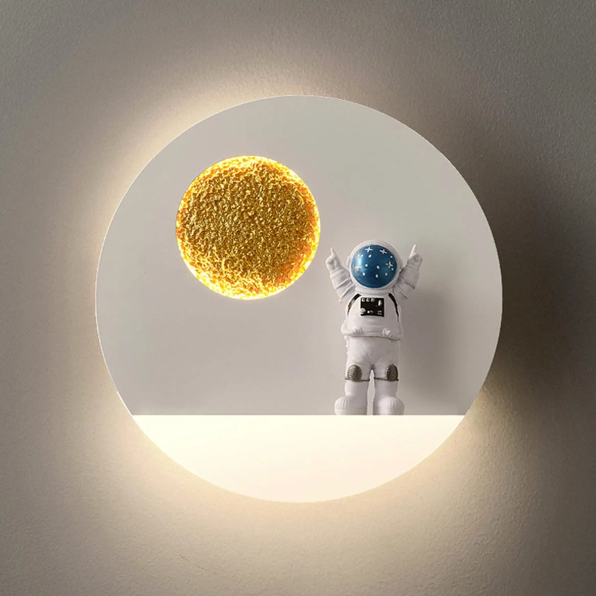Lampada da parete LED Bambini con Telecomando, 12W Moderna Applique da Parete Astronauta Lampada da Comodino Cameretta Bambini per Ragazzi Ragazze Camera da Letto Metallo Lampada a Muro (A2)