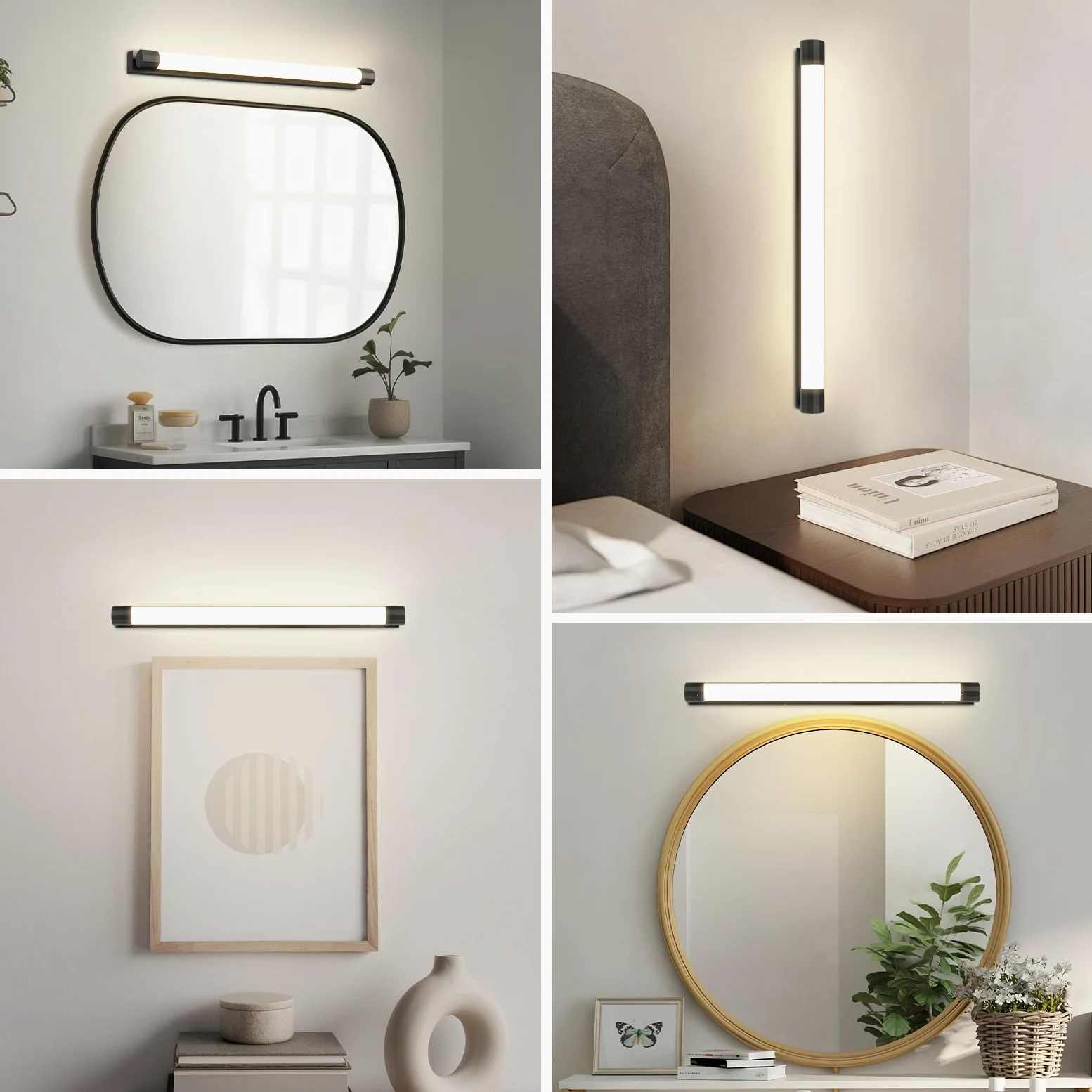 Lampada da specchio per bagno a LED - Nero Lampada da parete per | bagno da 50 cm, IP44, illuminazione per armadietto a specchio da 10W 4000K