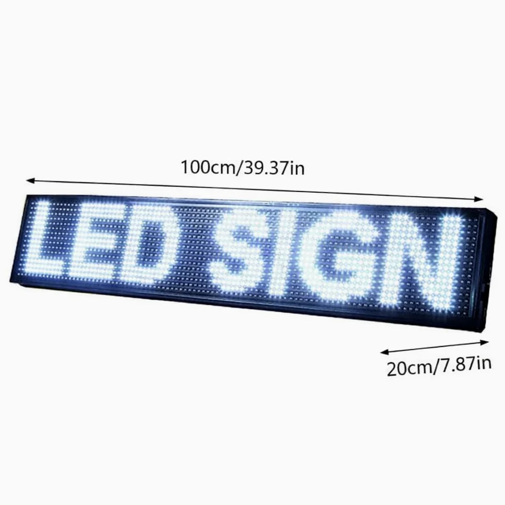 INSEGNA LUMINOSA TABELLA WIFI SCORREVOLE LED PROGRAMMABILE 100x20CM LUCE BIANCA