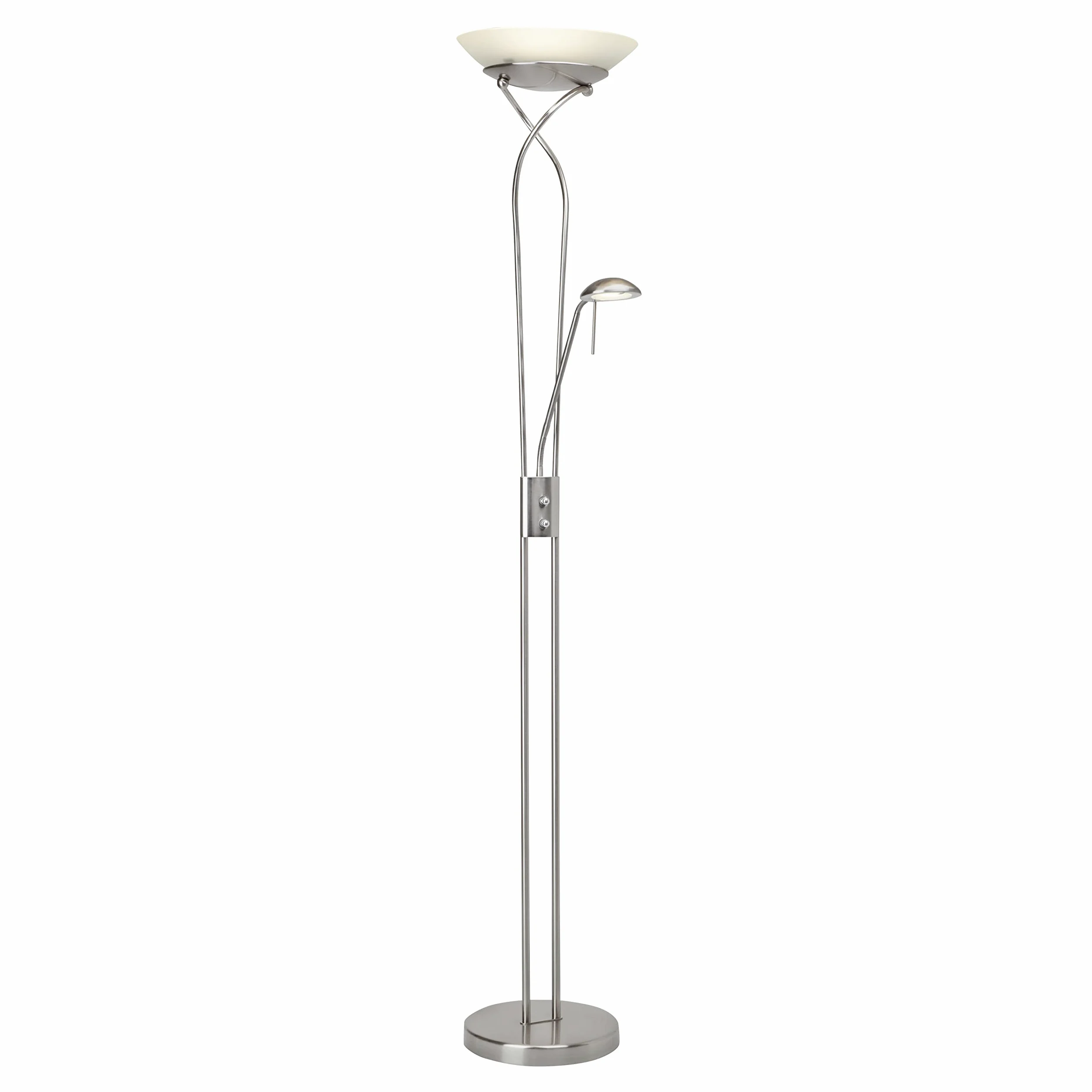 BRILLIANT lampada Ollie LED braccio illuminante braccio di lettura ferro/bianco | 1x SMD LED 18W integrato, 1600lm, 3000K | Proiettori e braccio di lettura regolabili tramite dimmer rotante | L