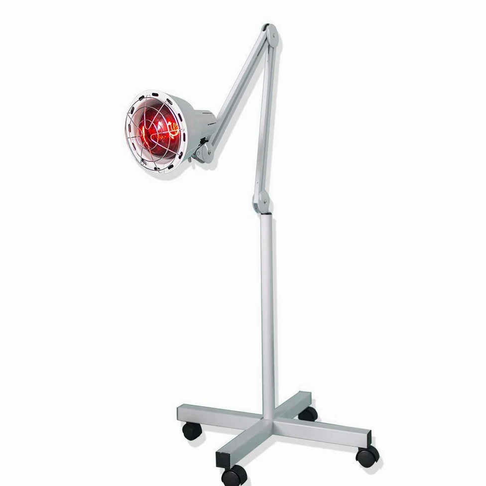 Lampada per terapia a infrarossi, luce rossa per il trattamento di riscaldamento con testa rotante, temperatura e tempo regolabili, 275W & bianco