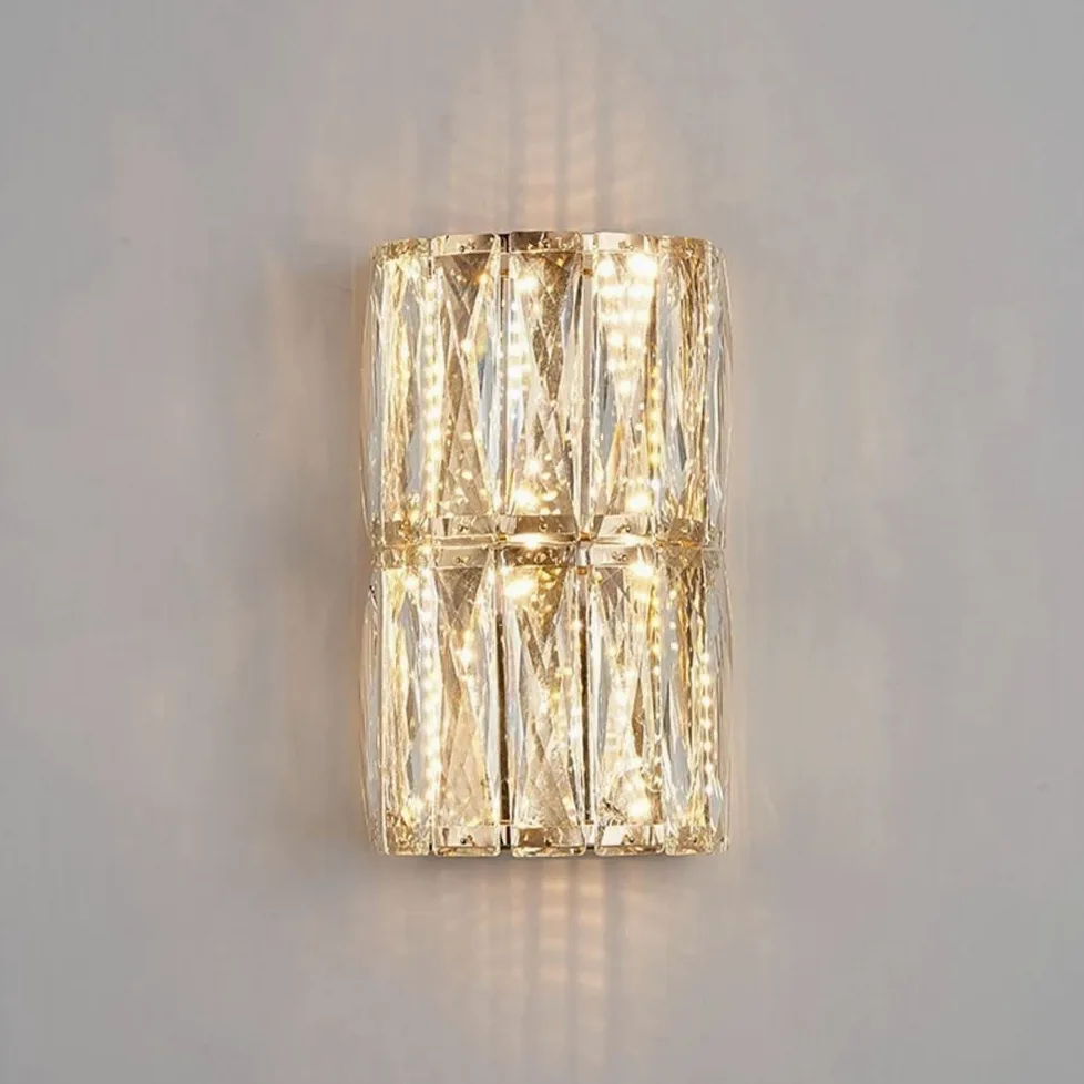 WQHPLMD Sparkling Crystal Wall Sconce for Bedroom, Living Room & Hotel - Geometric