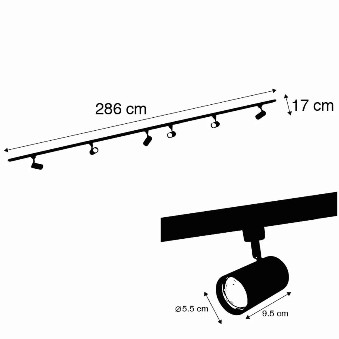 QAZQA iconic jeana - Moderno - 6 luce - L 286 cm - Bianco - Moderno - Soggiorno I Camera da letto I Sala da Pranzo I Cucina