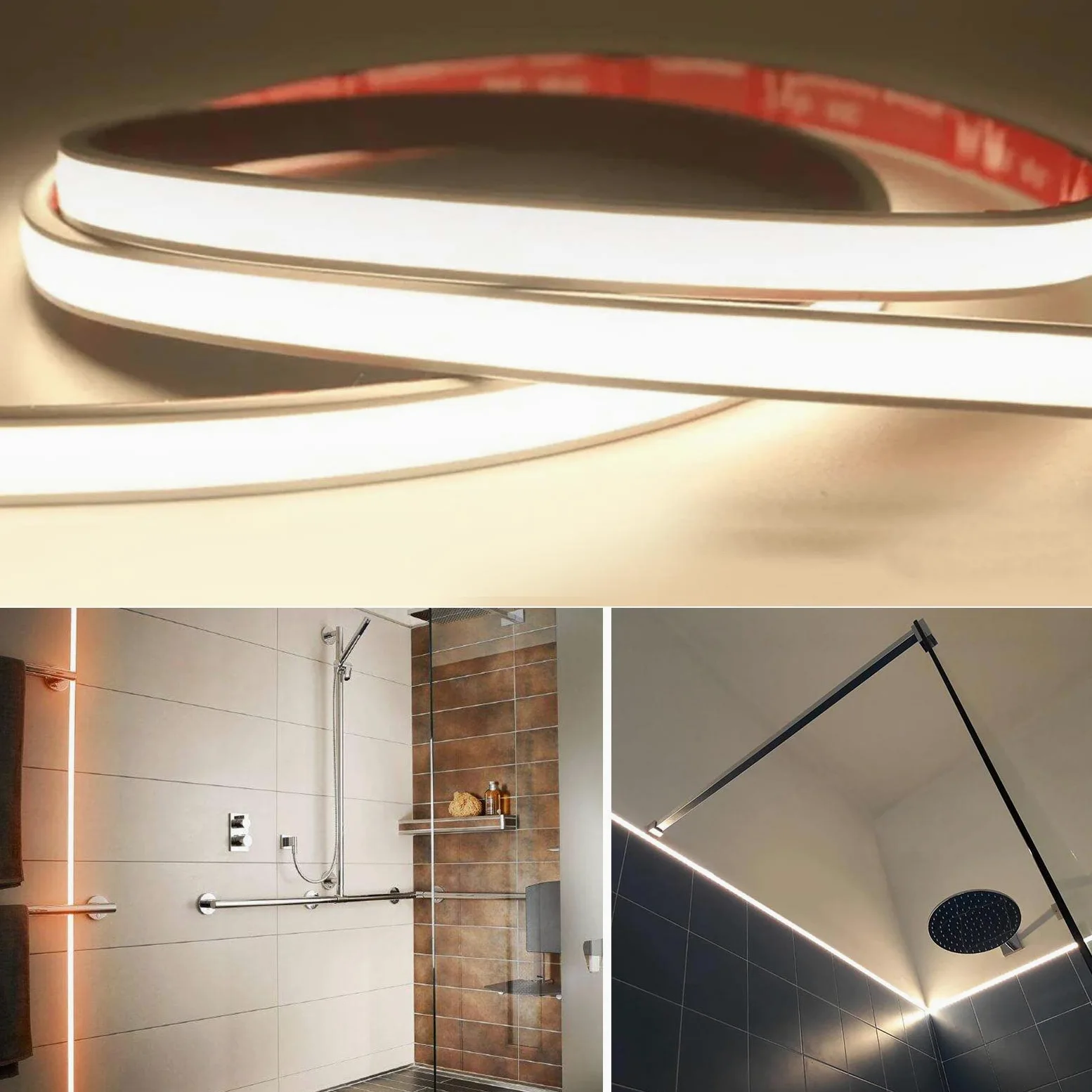 Planetitaly Striscia LED IP68 Linear COB Neon Flex 24V Dimmerabile per Box Doccia Sauna 4000K