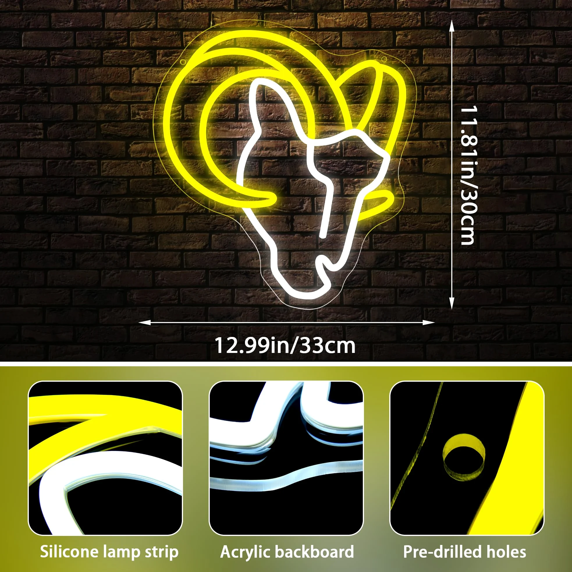 Insegna al neon per decorazione da parete con logo della squadra, luce al neon per uomo, luce LED dimmerabile, per sala giochi, sport, bar, camera da letto, fan del calcio, regali di compleanno