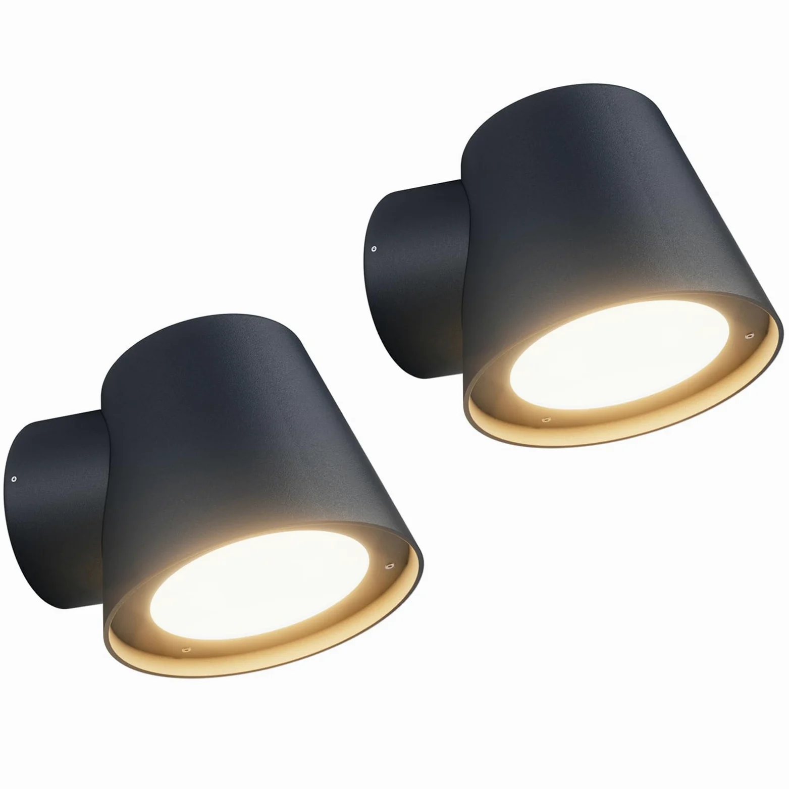 Klighten 2 Pezzi Lampada da Parete GU10 Esterni/Interni, Moderna Applique da Esterno, IP65 Luci da parete in Alluminio+PC, per Giardino Balcone Ingressi, Lampadina non Inclusa, Antracite