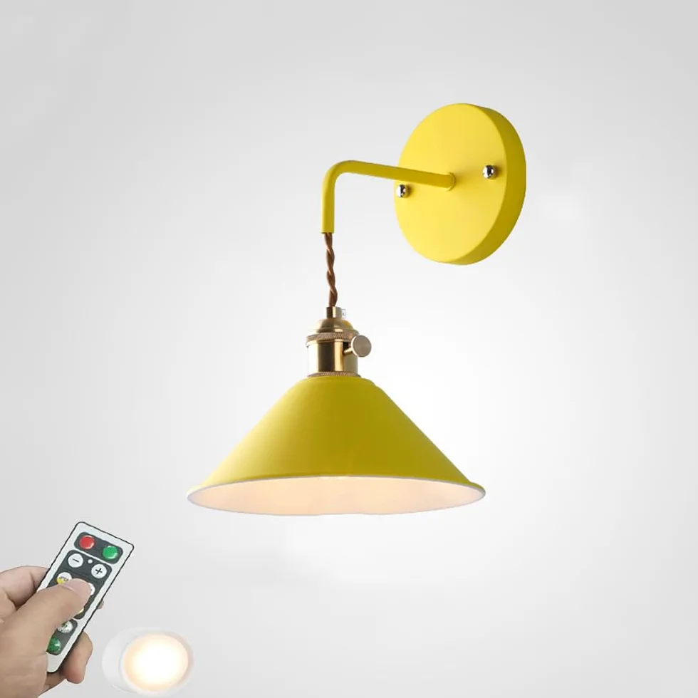 Applique LED per Interni Luce Notturna A Batteria con Telecomando Dimmerabile Stile Rustico Industriale/Farmhouse Lampade da Parete per Camera da Letto Comodino Bagno Corridoio