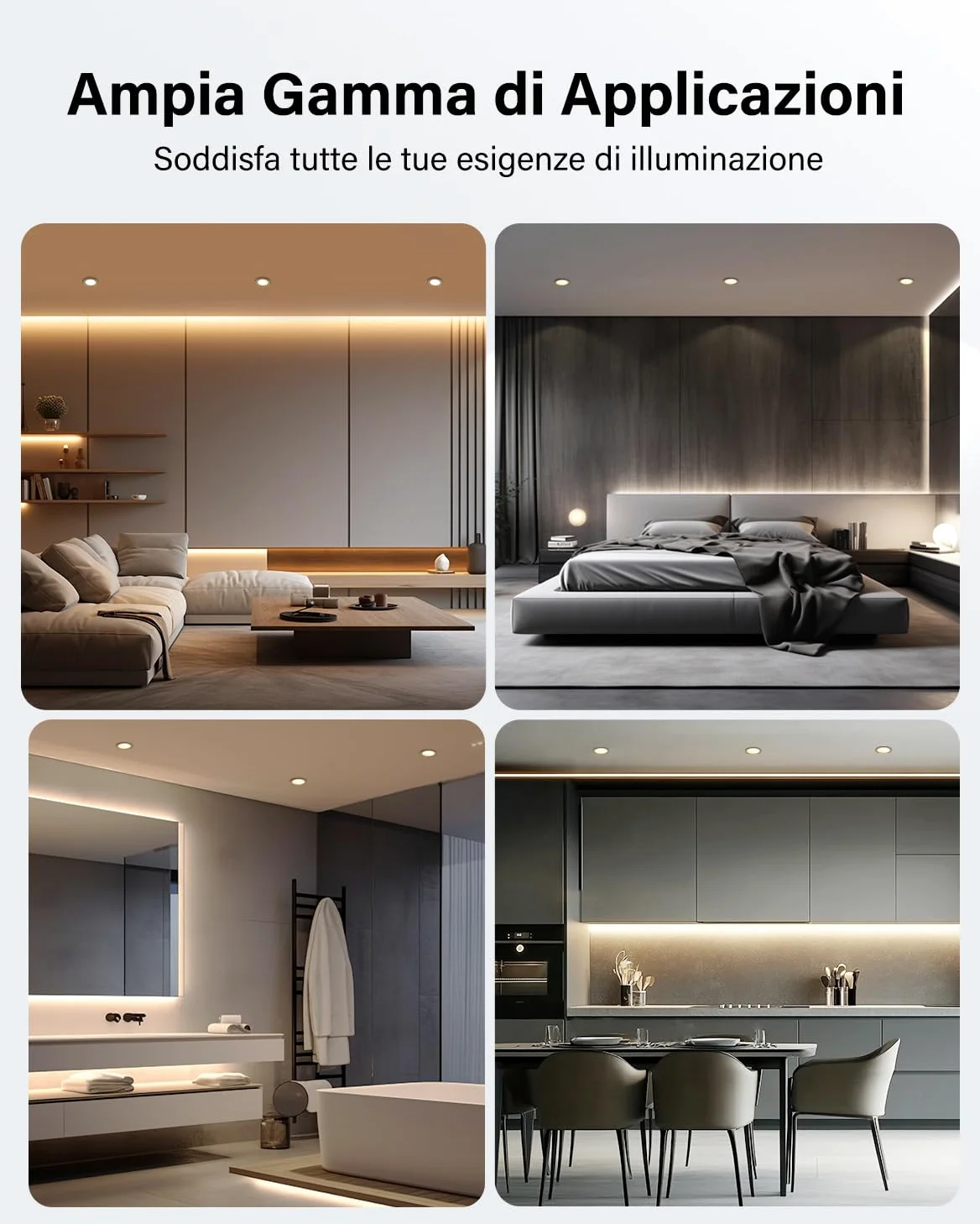 Leselux 5W Faretti LED da Incasso per Cartongesso 3CCT IP44, 20 Pezzi | 380LM Luci da Soffitto Bianco Caldo Bianco Naturale Bianco Freddo, Foro 65-80mm, Luci da Incasso per Bagno Cucina Soggiorno