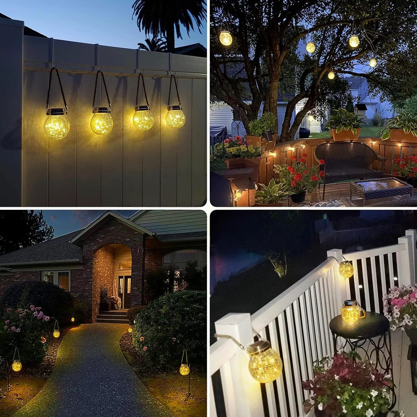 Lanterna solare, confezione da 2 lanterne da esterno con 30 LED impermeabili, decorazione da giardino, patio, luci solari decorative per esterni, cortile, esterni, luce calda
