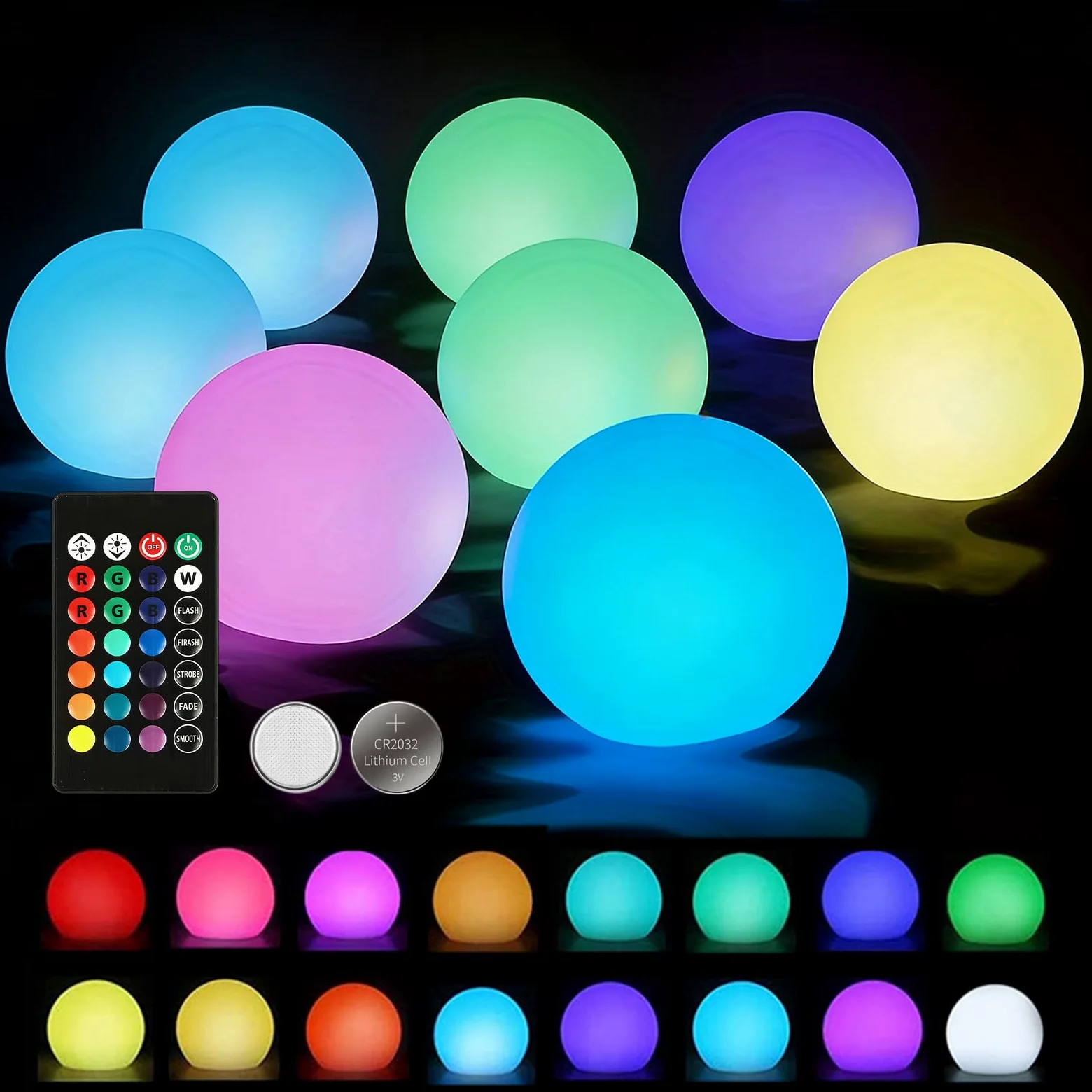 8 luci galleggianti per piscina, con telecomando, 16 colori RGB, illuminazione impermeabile IP65, luci galleggianti per piscina e feste