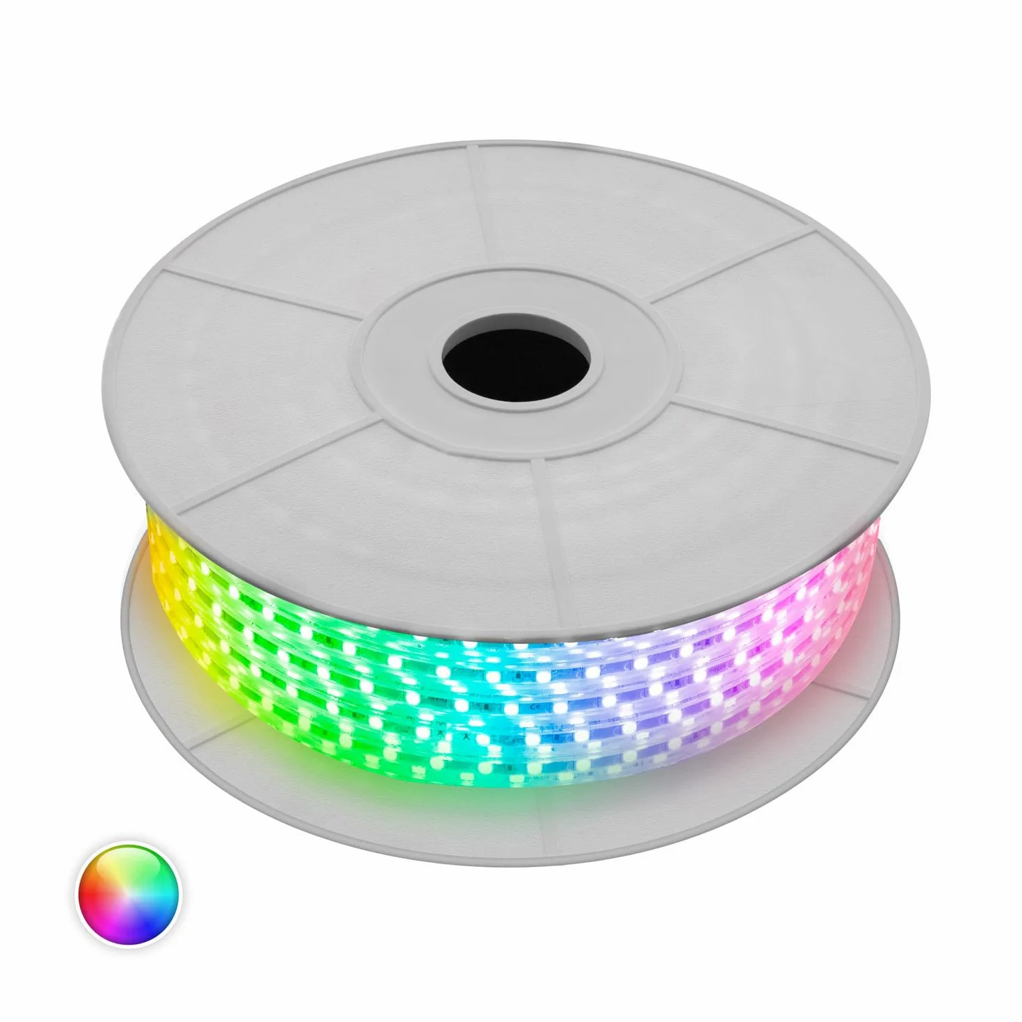 LEDKIA LIGHTING Bobina Striscia LED Dimmerabile 220V AC 60 LED/m 50m RGB IP65 Larghezza 16mm Taglio ad ogni 100cm 50 m120º