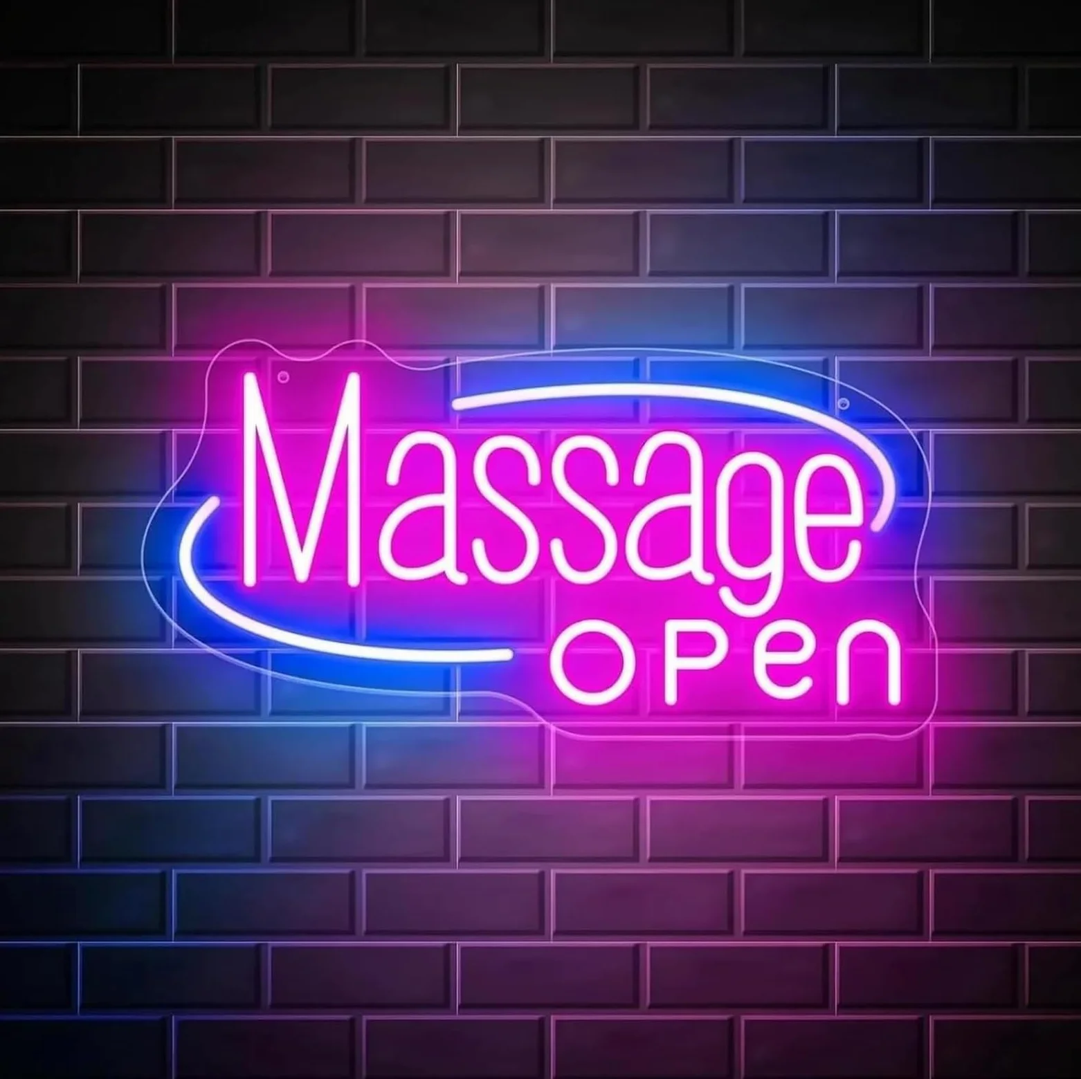 Generico Massaggio per insegna al neon per sala massaggi segnaletica aziendale spa salone di bellezza, centro benessere appeso