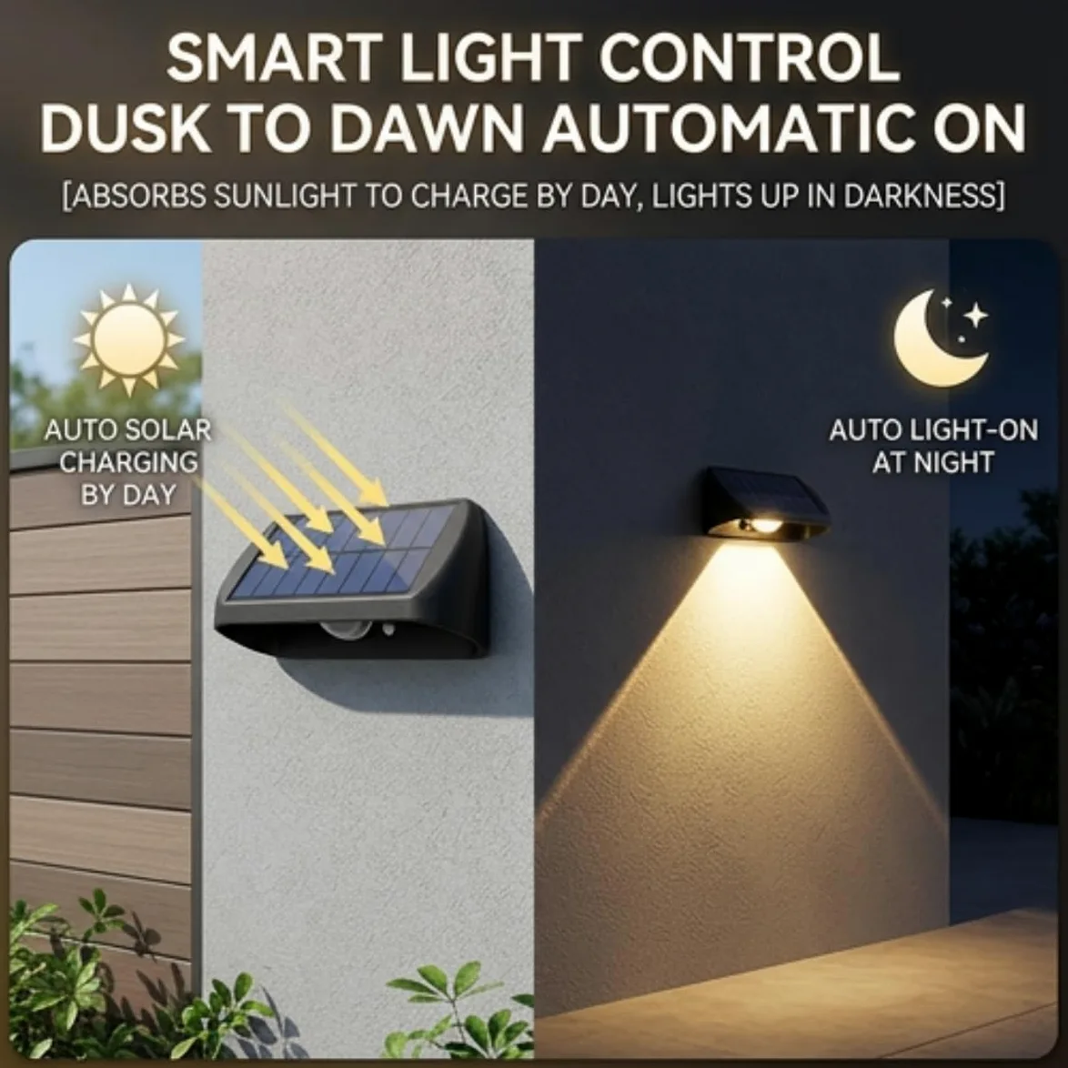 4 Pezzi Luce Solare led Esterno da Giardino, Lampada Solare da Esterno, IP55 Impermeabile Faretti, Applique da Parete, Segnapasso per Scale, Patio, Terrazzo, Vialetto (Bianco Caldo)