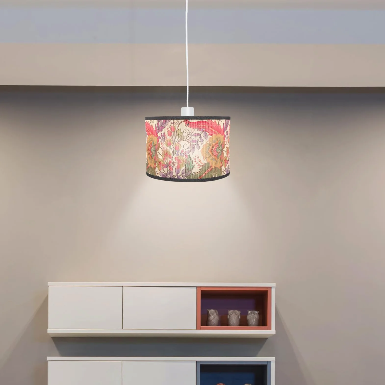 Paralume Struttura Stabile Motivo Floreale in Bambù per Lampada da Tavolo Design Elegante e Adatto a Portalampade E27 per Soggiorno o Camera da Letto
