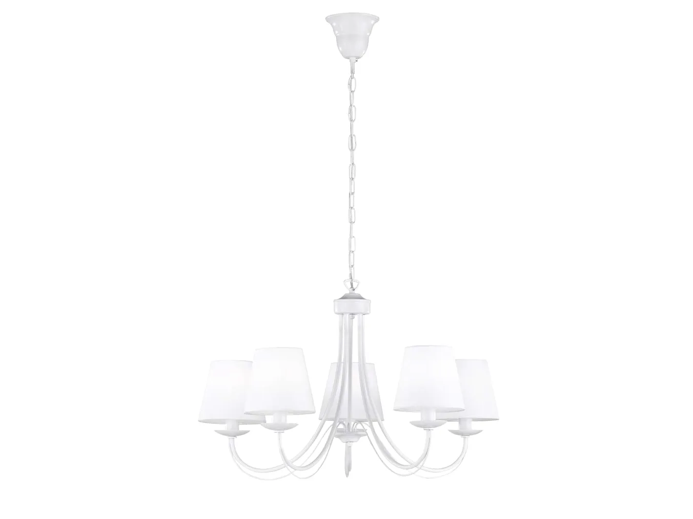 Trio Leuchten Lampadario E14, 28 W, Bianco Opaco, 66 x 66 x 150 cm