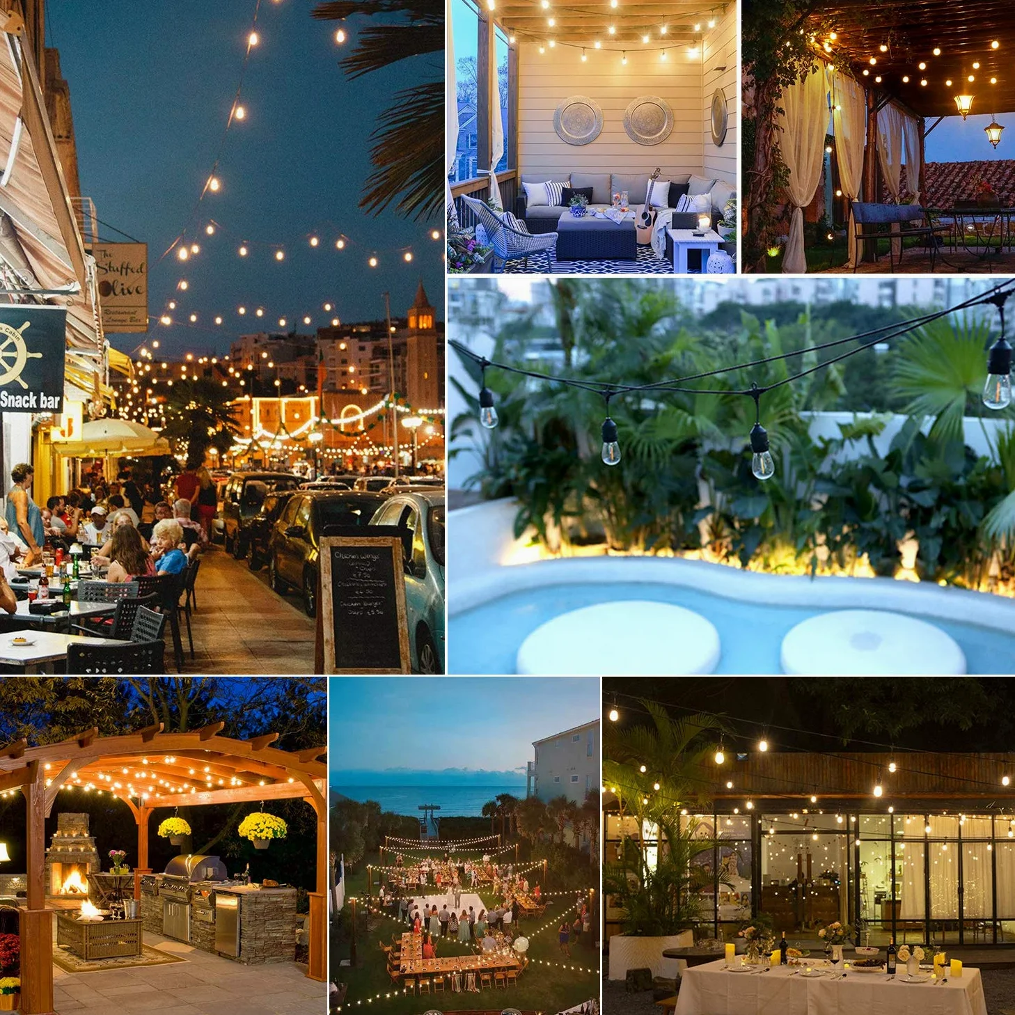 ZOTOYI Catena Luminosa Esterno 30M, S14 Luci da Esterno Giardino con 30+2 LED Lampadina, IP65 Impermeabile Catena di Lampadine da Esterno per Giardino Terrazzo Balcone Festa Gazebo, 2700K