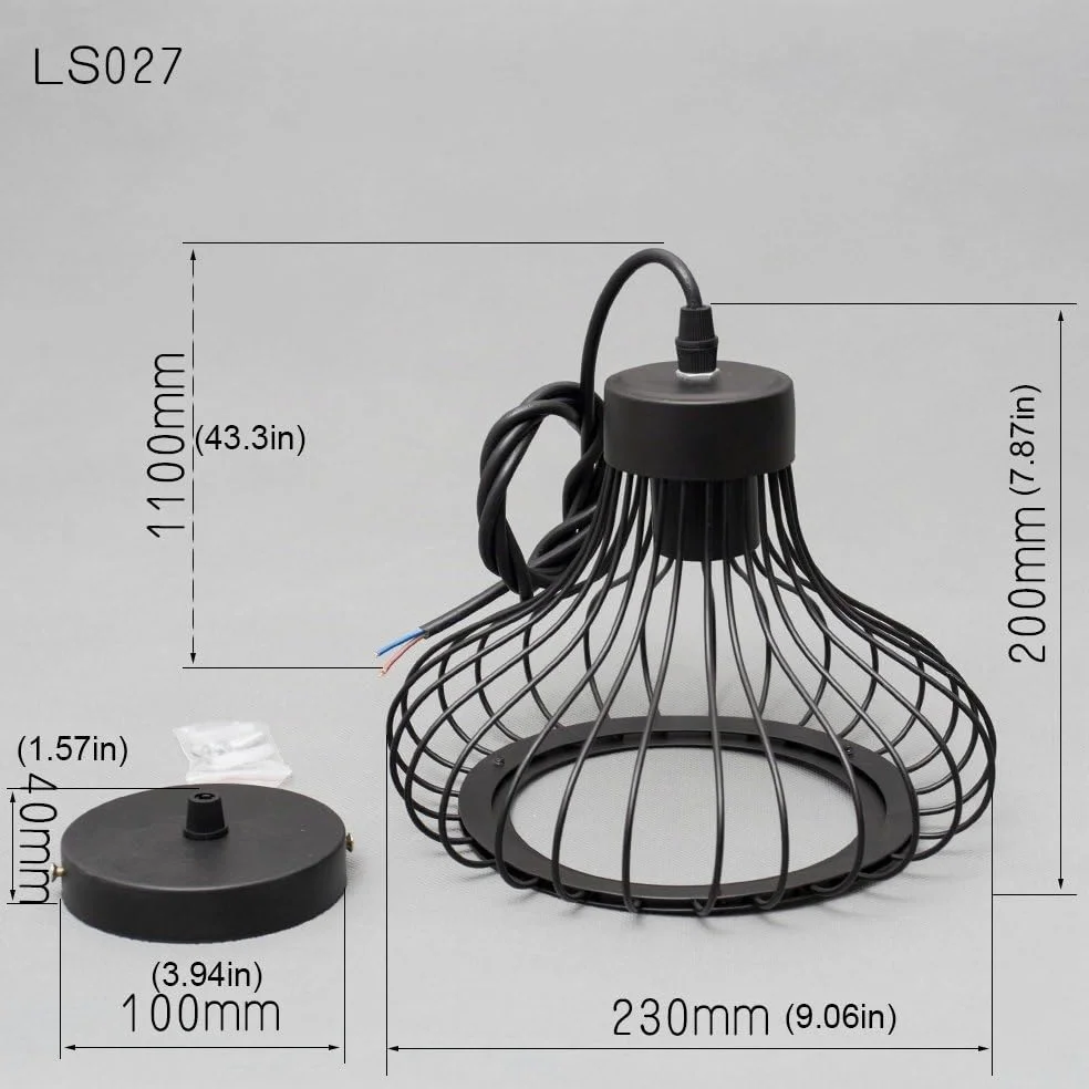 Chrasy E27 Vintage Industriale Sospensione Lampada Gabbia Lampada a Soffitto in Metallo Sospensione Gabbia Metallo Retrò Lampada a Sospensione Soffitto Lampadario in Ferro