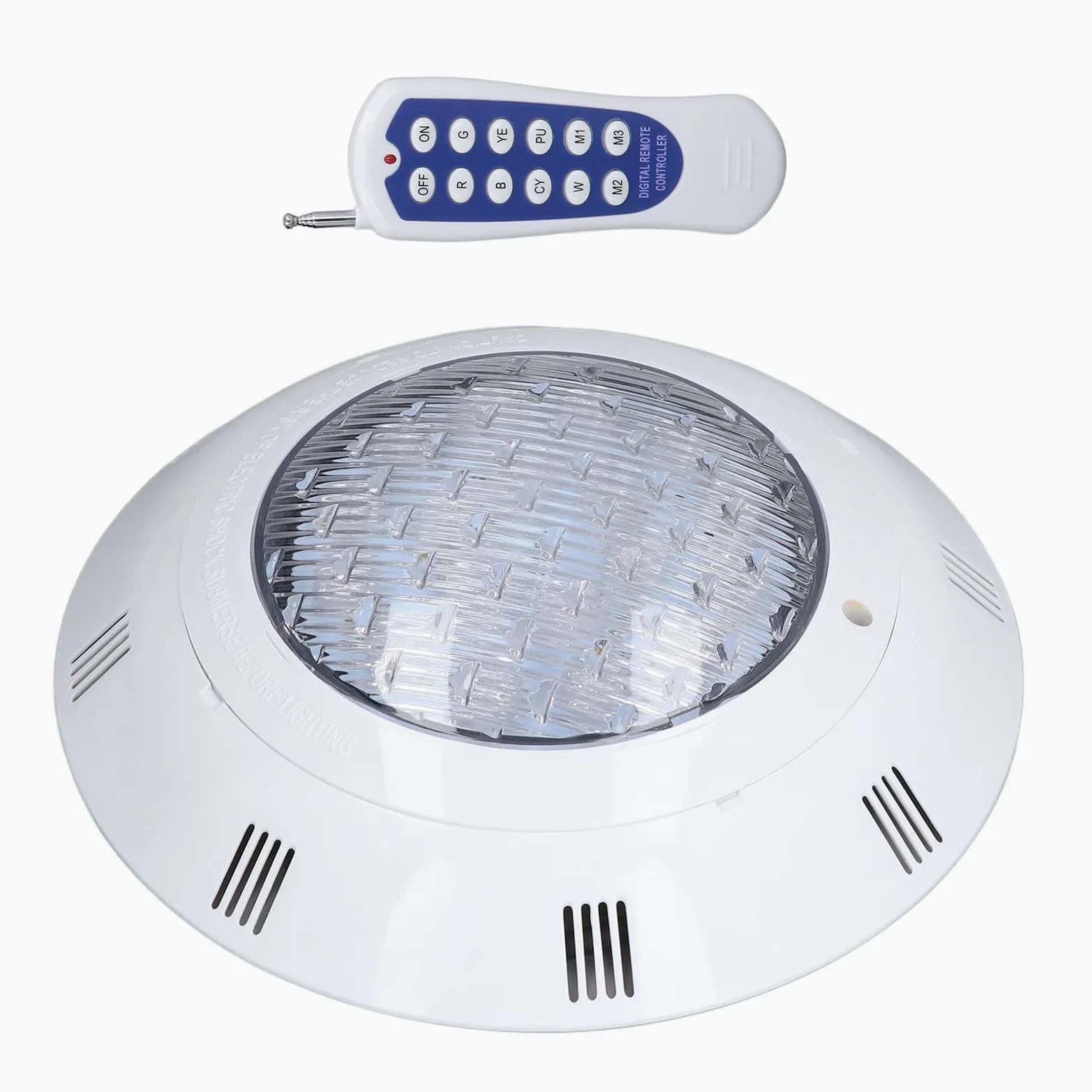 Hyuduo Luce Subacquea per Piscina 54W 18LED RGBW AC12V IP68 con Telecomando per Laghetti Balneabili e Illuminazione Paesaggistica
