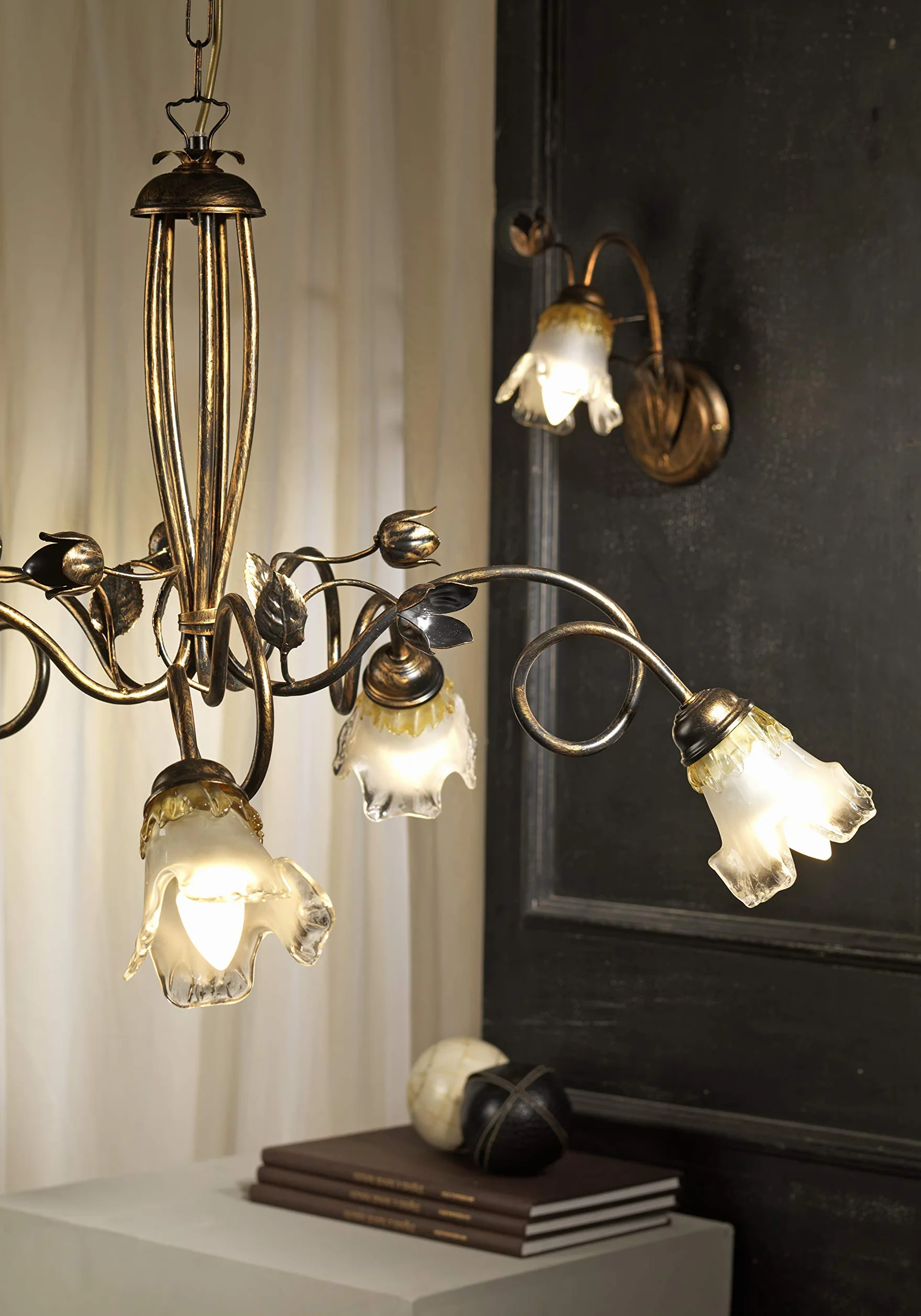 ONLI Lampadario Arianna 2 luci Bronzo
