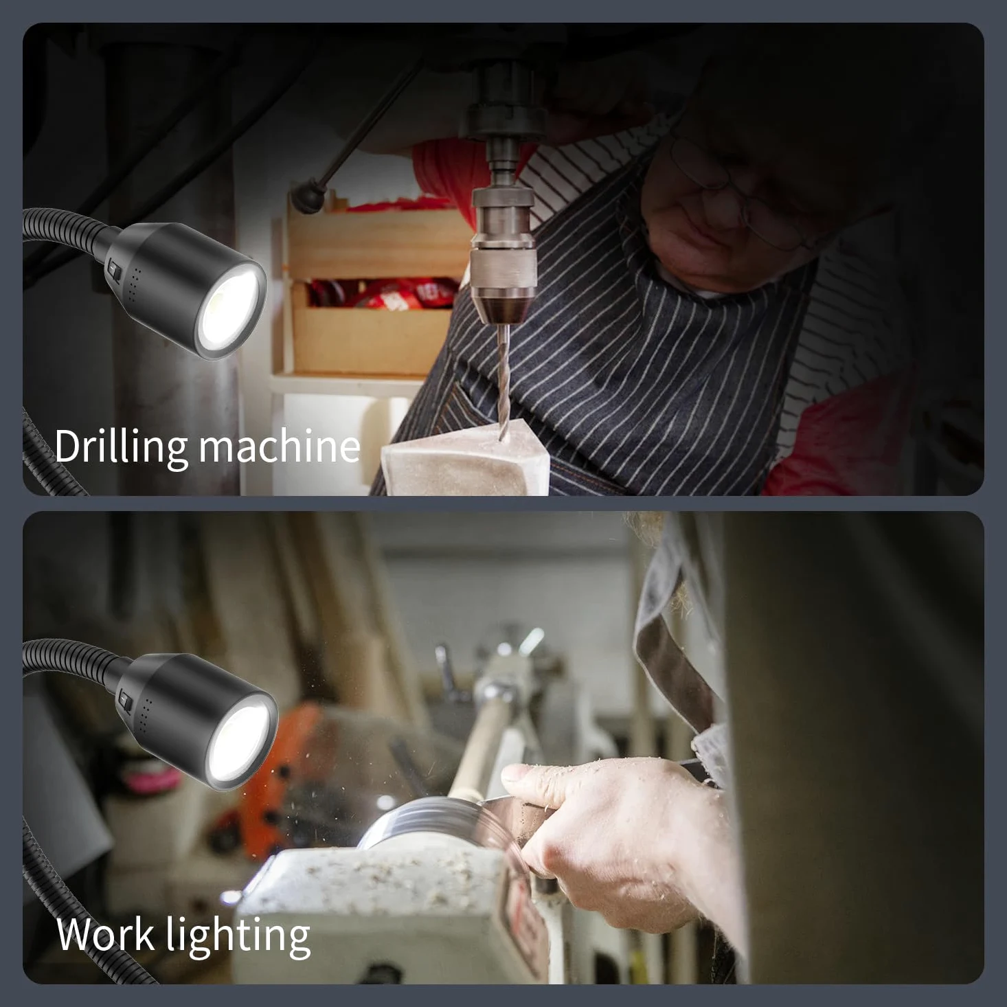 Luce a collo d'oca flessibile a led 500 lumen fissata con viti Lampada da lavoro per illuminazione industriale per macchine utensili e tornio