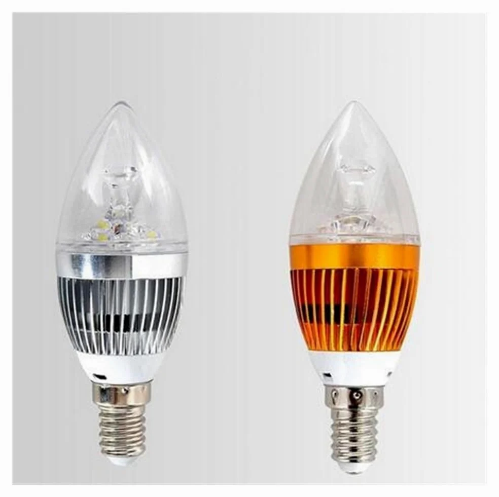 Fengyan Bulbi Domestici 50pcs / lot. AC85-265V 6W E14. Lampadina a candela a vite 3x2w Lampadina a candela a LED for interni caldo super puro bianco ( Colore : Gold shell , Dimensione : Blanc )