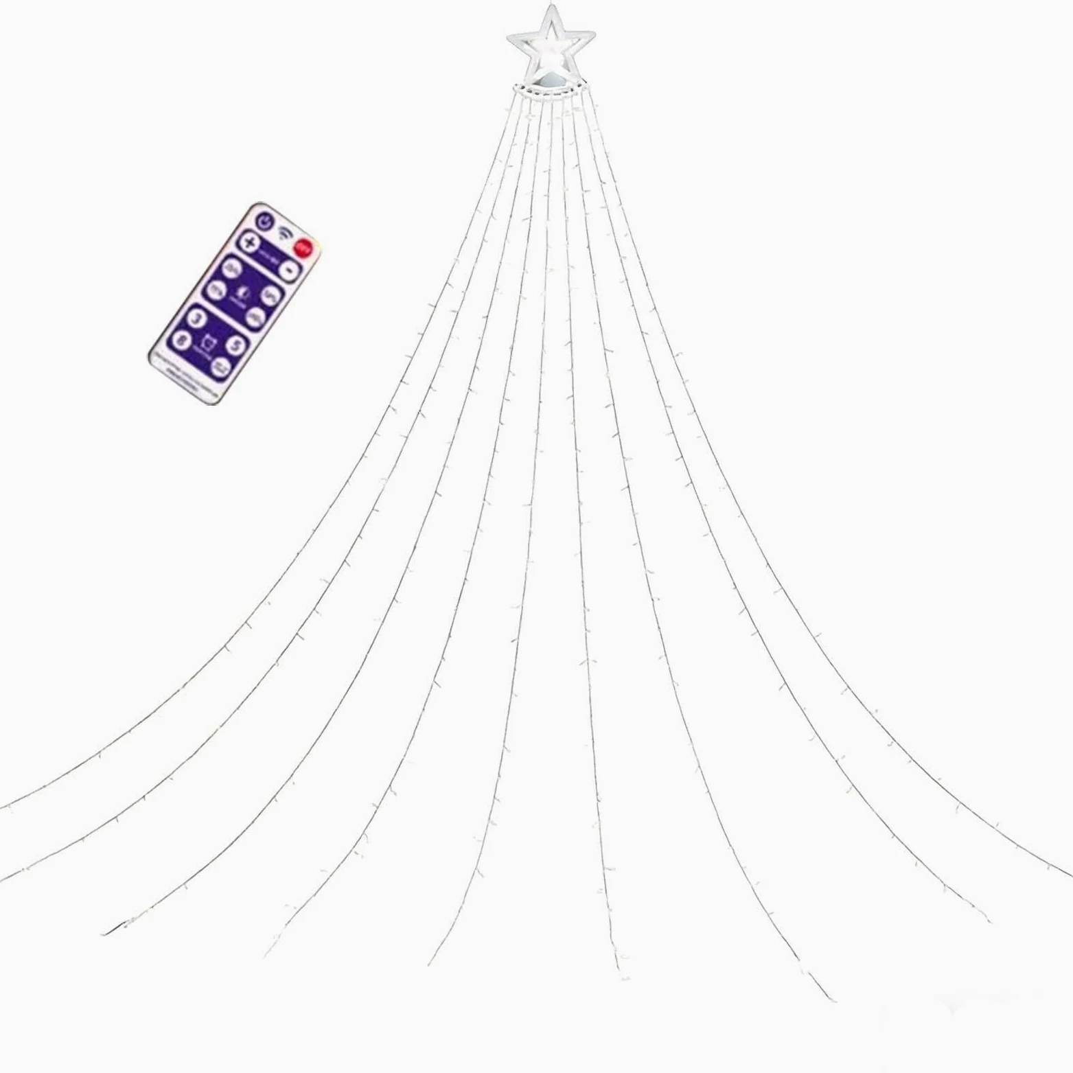 Guirnalda Solar Navidad 3.35 m Robusta - Luces LED impermeabili Outdoor Ho