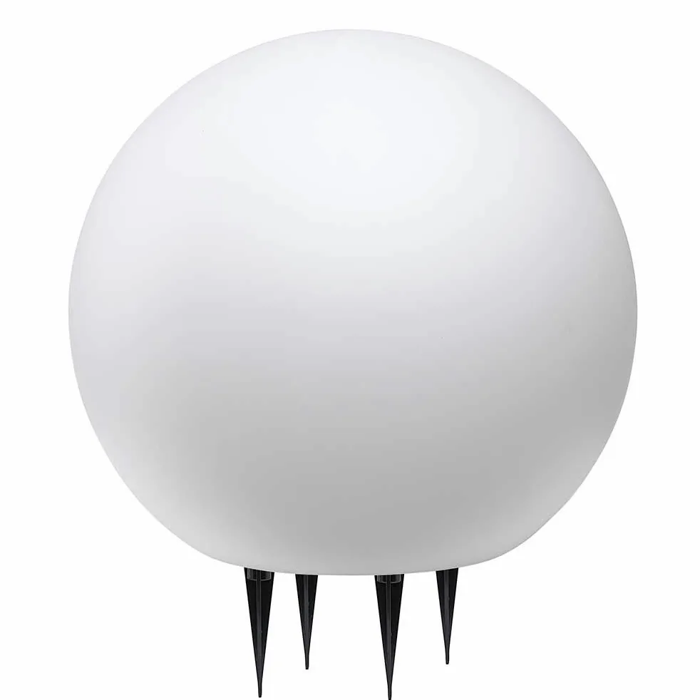 BAKAJI Lampada Design Sfera da Giardino Diametro 40 cm Luce Illuminazione Esterno da Terra o Tavolo Attacco E27 Lampadina Max 25W Colore Bianco con Picchetti di Fissaggio al Terreno (40 cm)