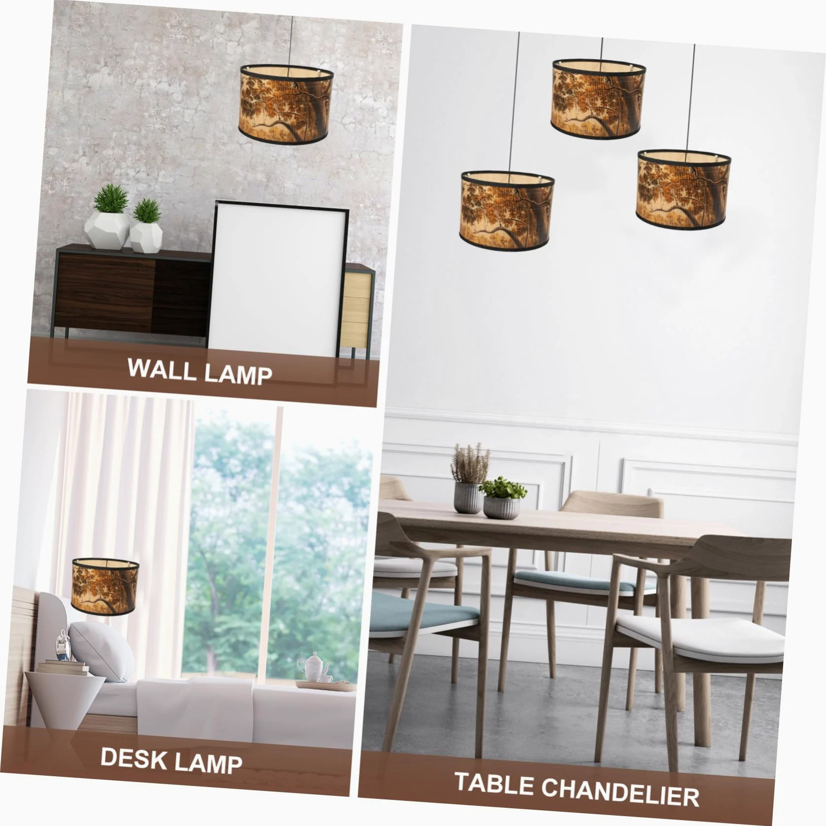 IMIKEYA Paralume a sospensione in bambù leggero e facile da installare design rustico e retrò per la decorazione della sala da pranzo bar e camera