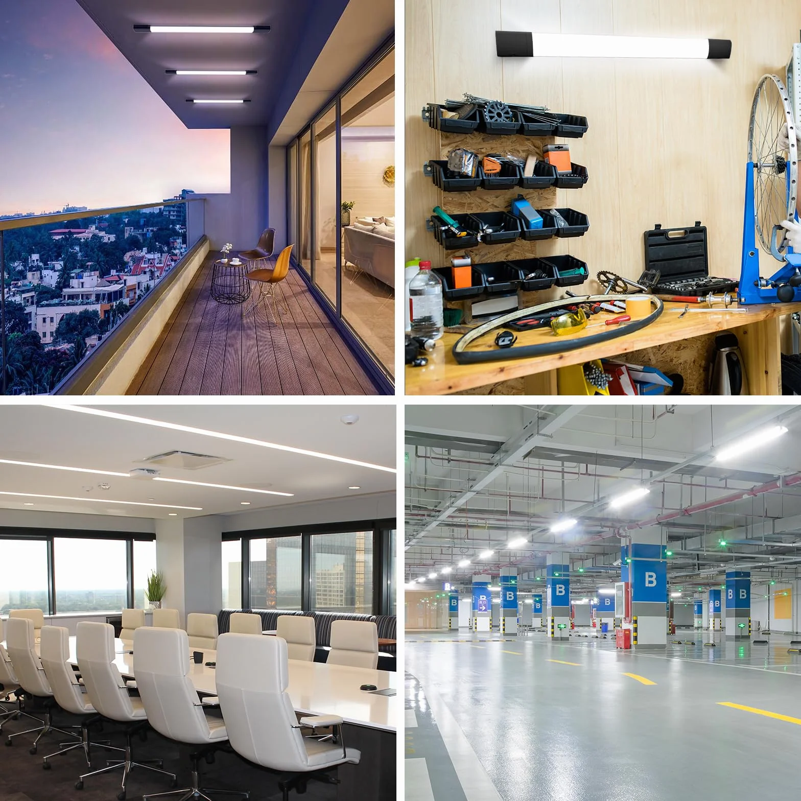 Modlicht Plafoniera LED Lineare da Soffitto 120CM 36W, Lampada Rettangolare 3960 Lumen Impermeabile IP65 per Parete, Garage, Negozio, Ufficio - Tubo LED - Luce 5000K Bianco Freddo, Nero