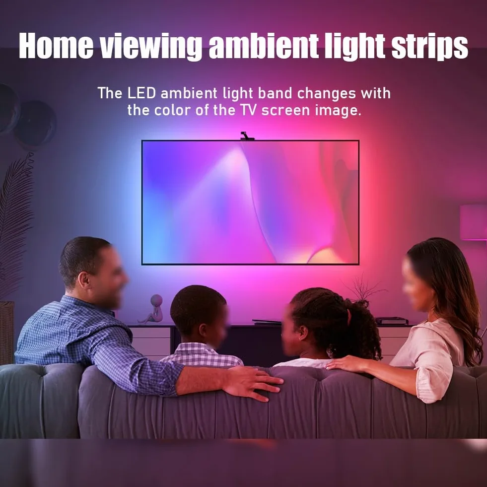 Striscia di Luci A LED Strisce LED Intelligenti Striscia Luminosa Dell'ambiente del Computer Sincronizzata con Lo Schermo del Suono E della Luce Adatto per TV da 55~65 Pollici