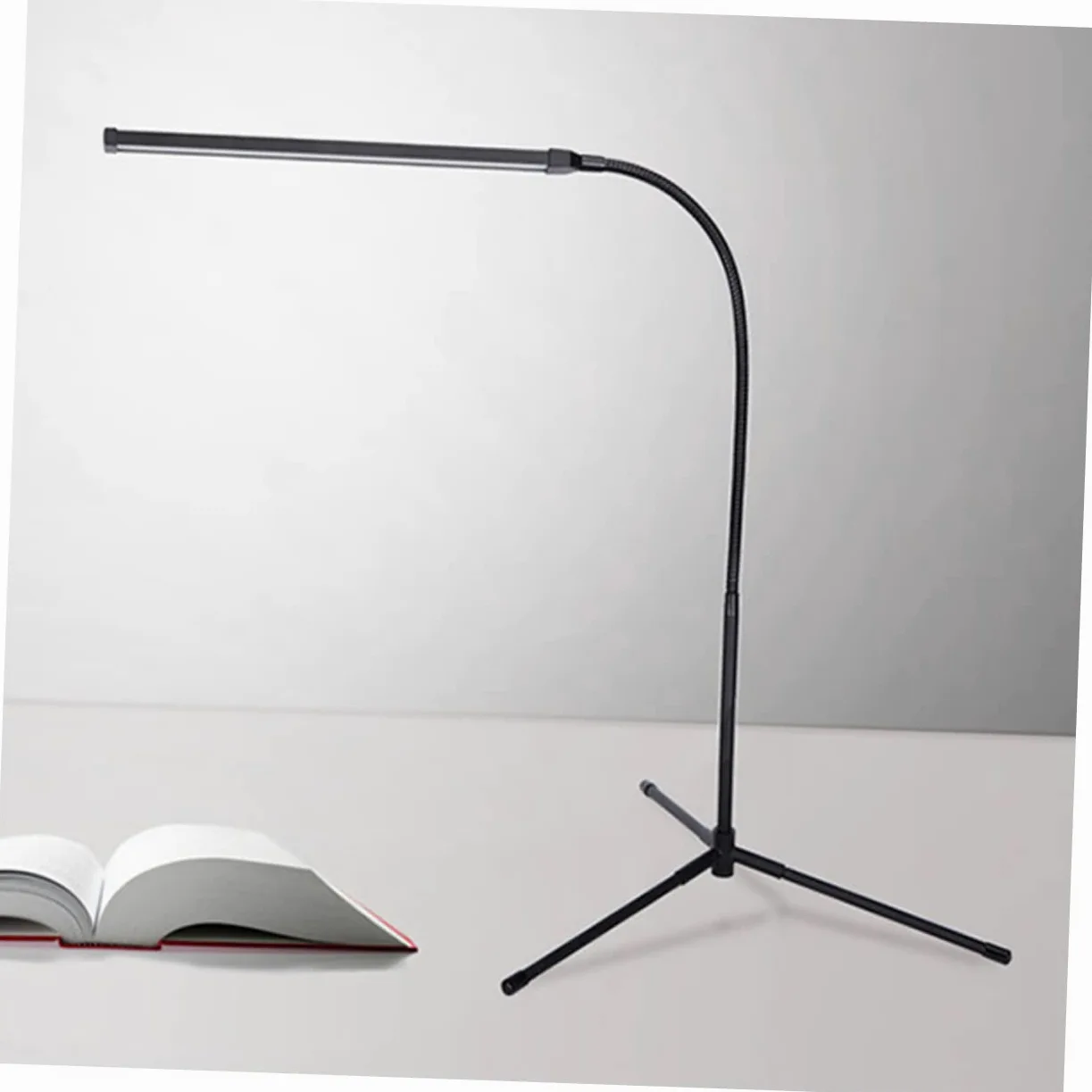 Veemoon Lampada da Lettura LED Dimmerabile con Clip, Alimentazione Usb, Luce Antiriflesso per Studio e Lettura, Struttura in Alluminio e Ferro, Nero