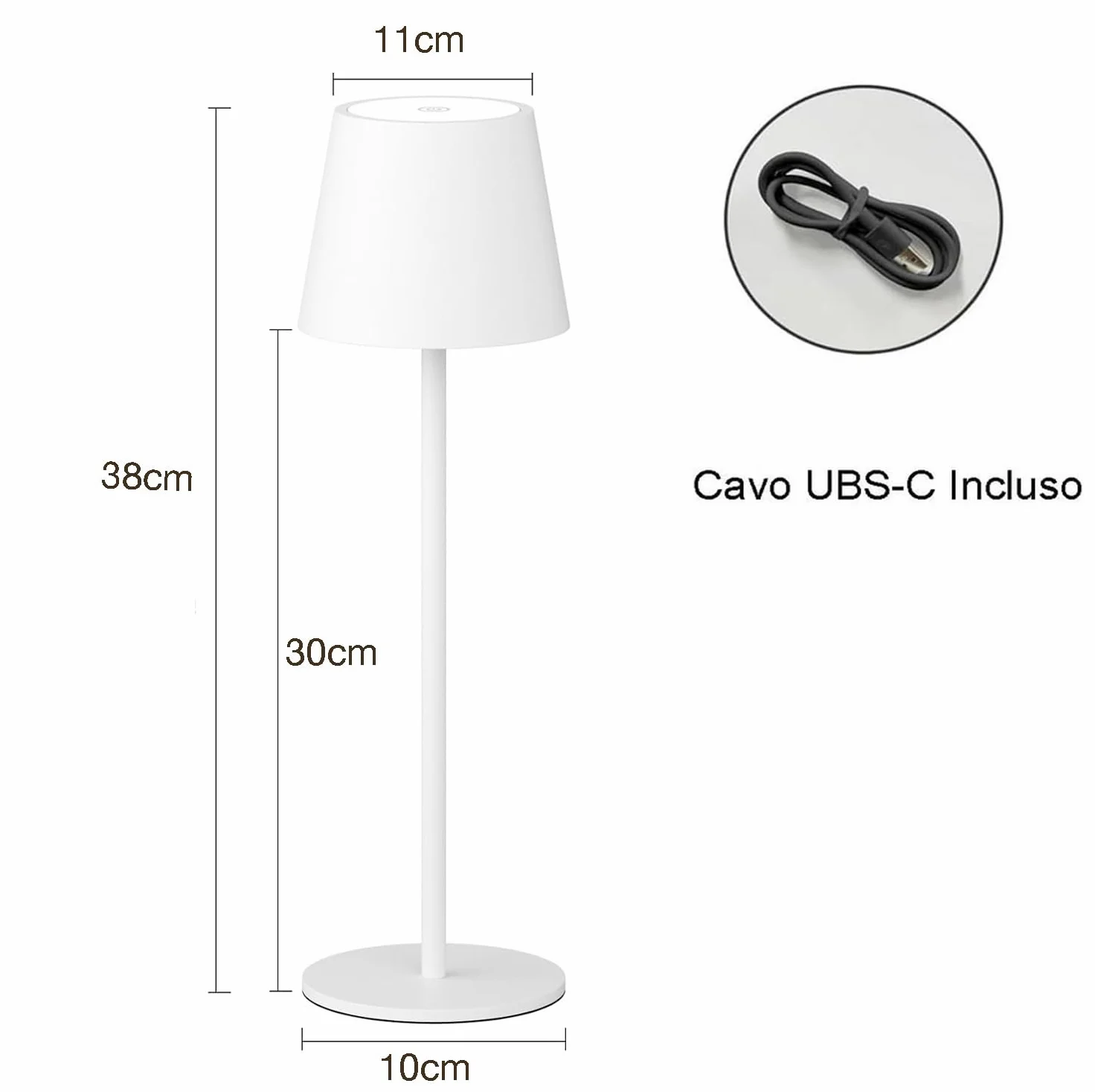 081 Store - 2 PEZZI LAMPADA DA TAVOLO SENZA FILI RICARICABILE BIANCHE, LAMPADA DA TAVOLO LED DIMMERABILE E CON 3 TONALITà DI LUCE, DIMMERABILE 3000-65000K ED IMPERMEABILE IP54