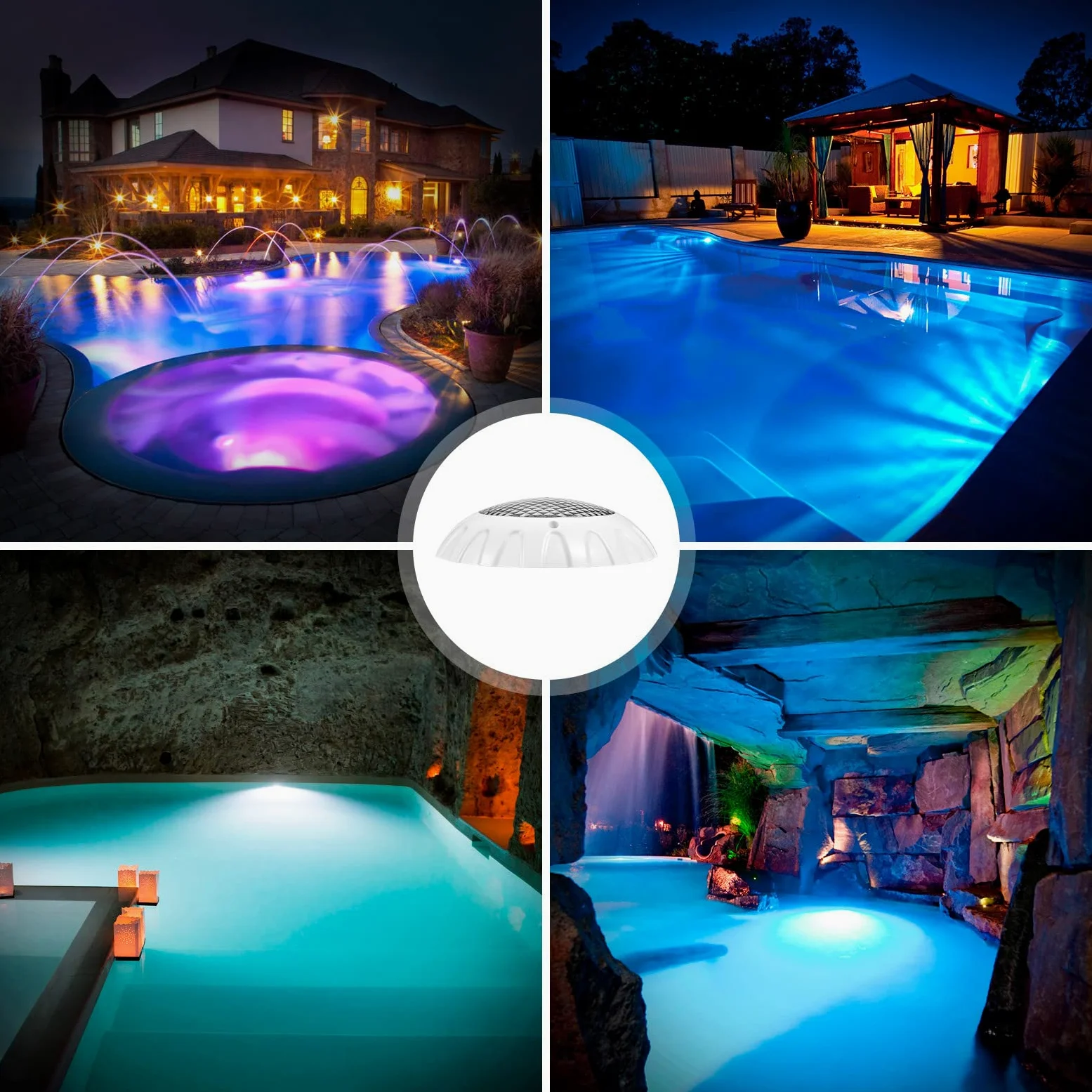 EDEDE Luci Piscina, 2 Pezzi Luce Subacquea 12V Luce for Piscina montata a Parete Impermeabile Colorata Luce for Piscina Telecomando Senza Fili Paesaggio LED