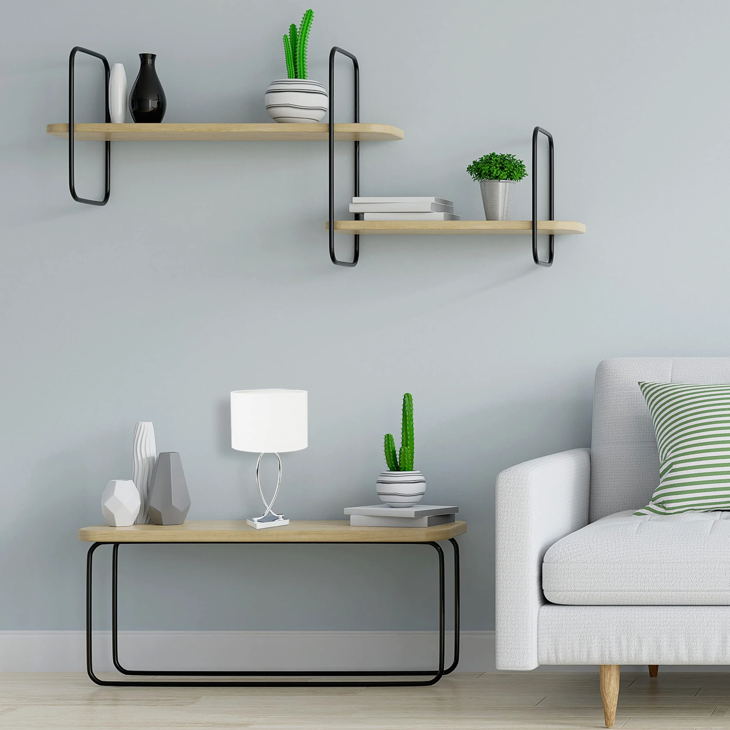 Relaxdays Lampada da tavolo comodino argento paralume tondo struttura ferro HLP: 51x28x28 cm bianco