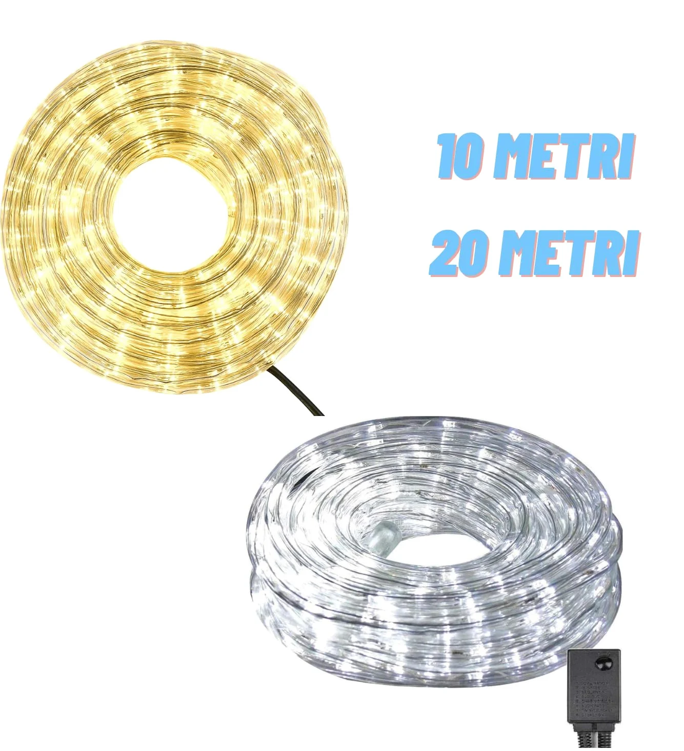 Deals TUBO LUMINOSO LED LUCI DI NATALE IMPERMEABILE ESTERNO (Bianco Freddo, 20 metri)